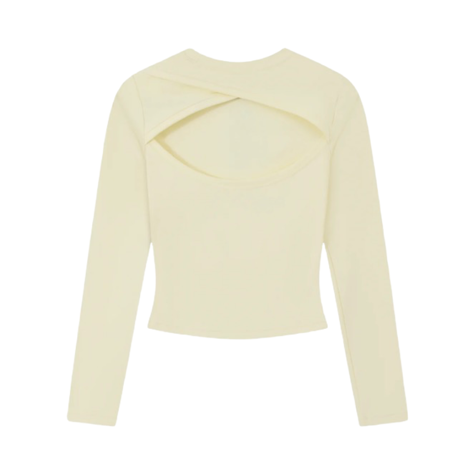 THE COUTURE CLUB SCULPTING STRETCH CROSSOVER BACK LONG SLEEVE TOP YELLOW