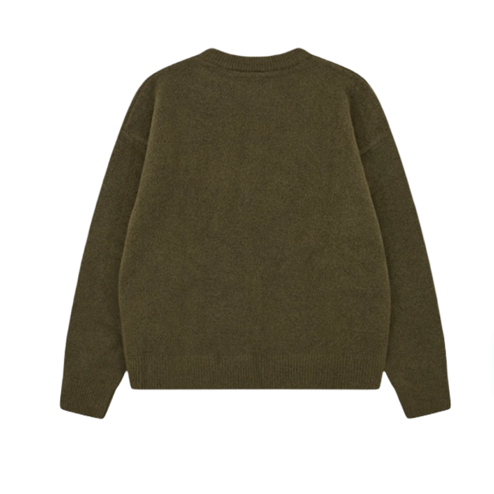 THE COUTURE CLUB MONOGRAM FLUFFY KNIT CREW KHAKI