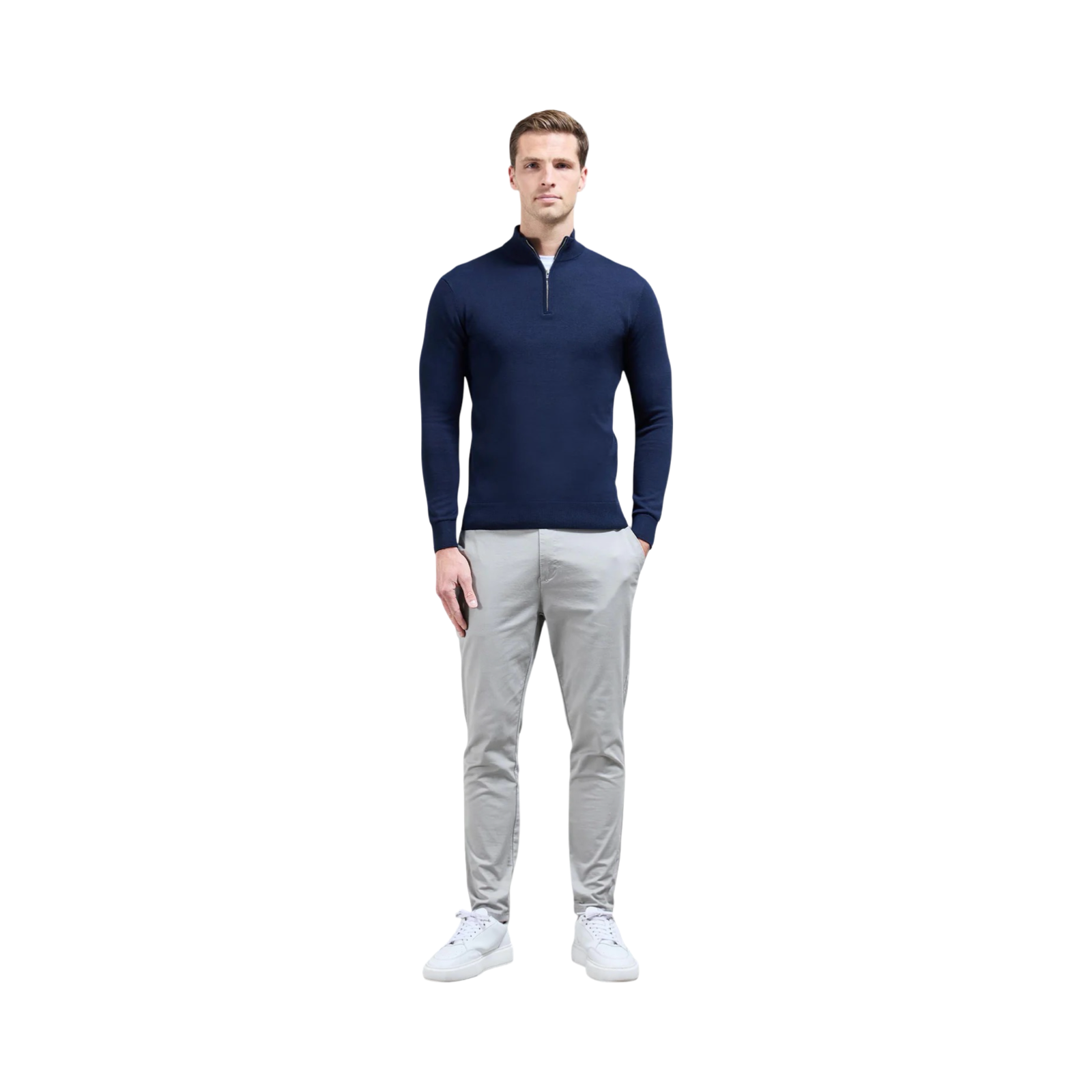 ARNE HALF ZIP JUMPER NAVY