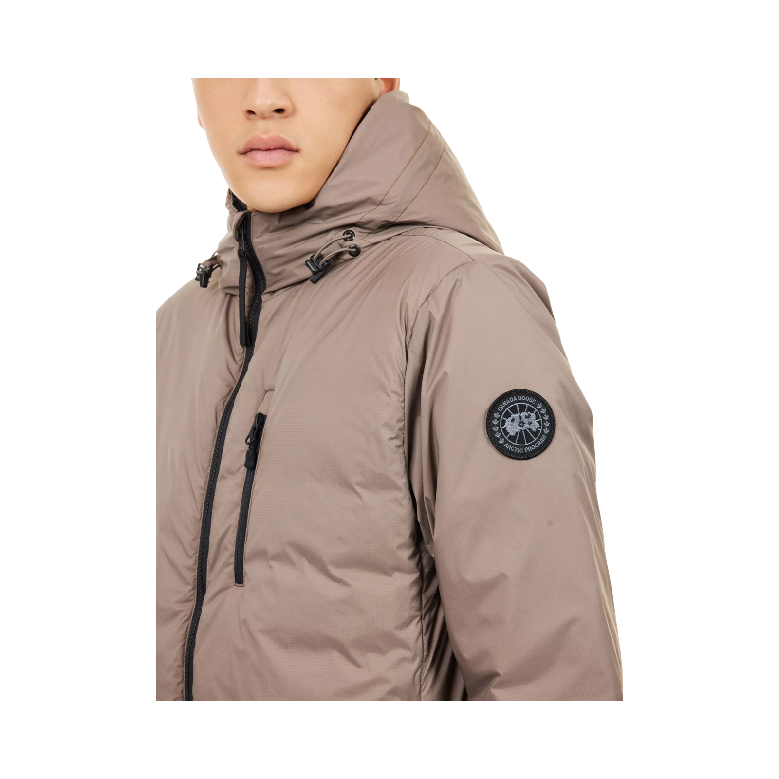 CANADA GOOSE LODGE REGULAR-FIT SHELL-DOWN HOODY TAUPE GREY