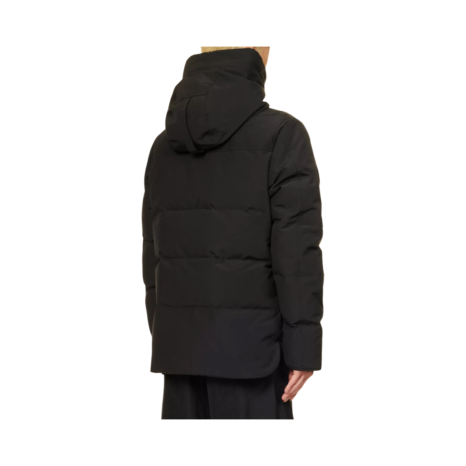 CANADA GOOSE MACMILLAN FUNNEL-NECK TWILL-DOWN PARKA JACKET BLACK