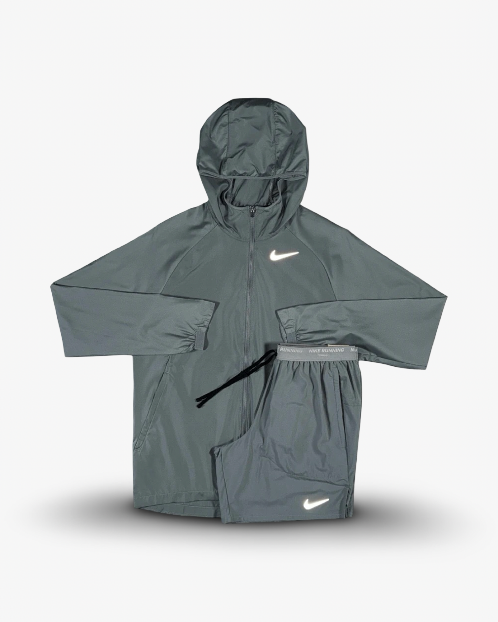 NIKE ESSENTIAL JACKET SHORTS SET 'GREY'