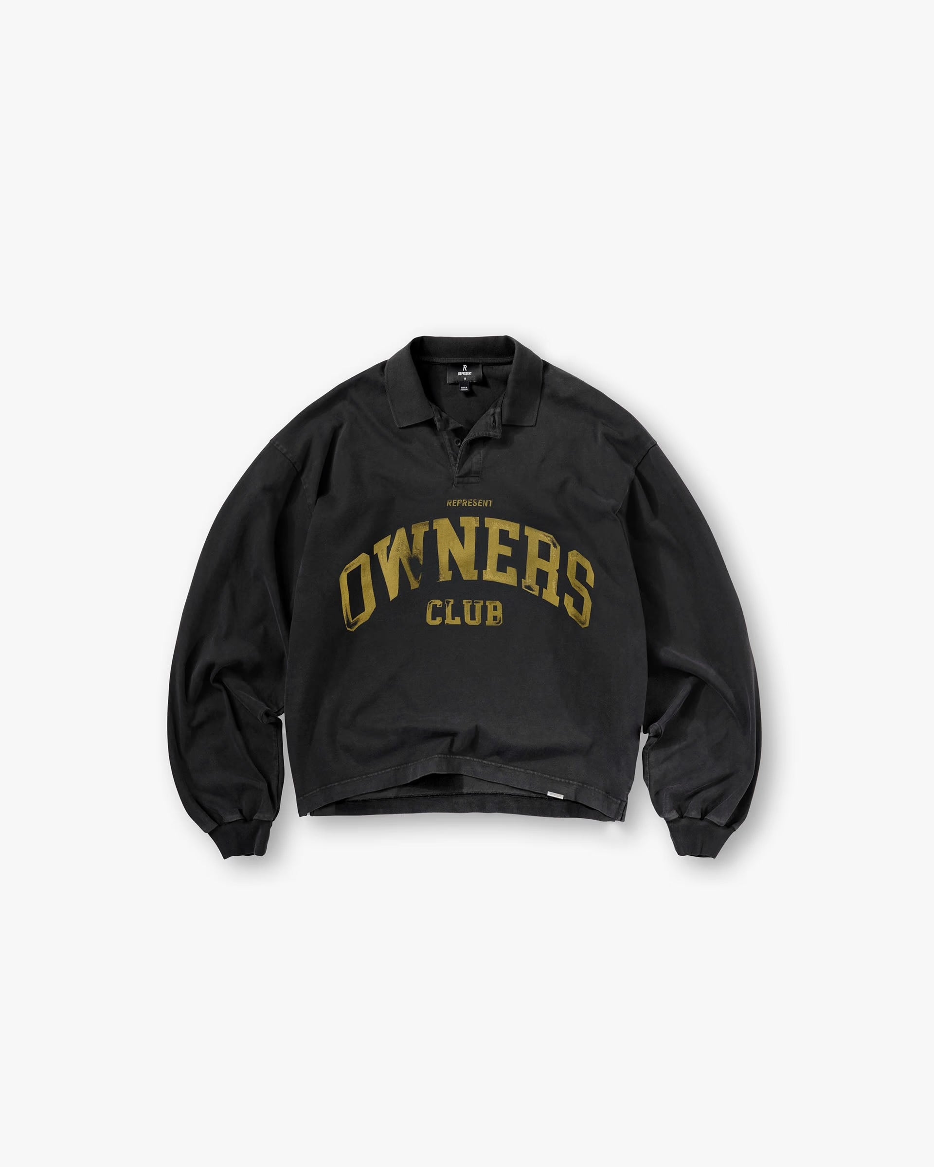 REPRESENT OWNERS CLUB RUGBY POLO - FADED BLACK