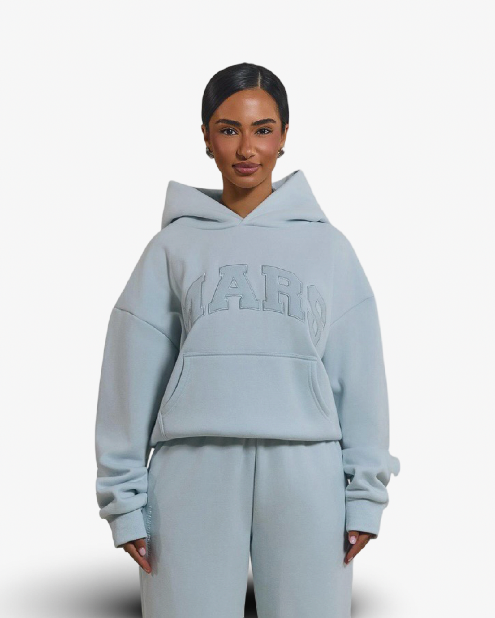 MARS THE LABEL VARSITY HOODIE - BABY BLUE