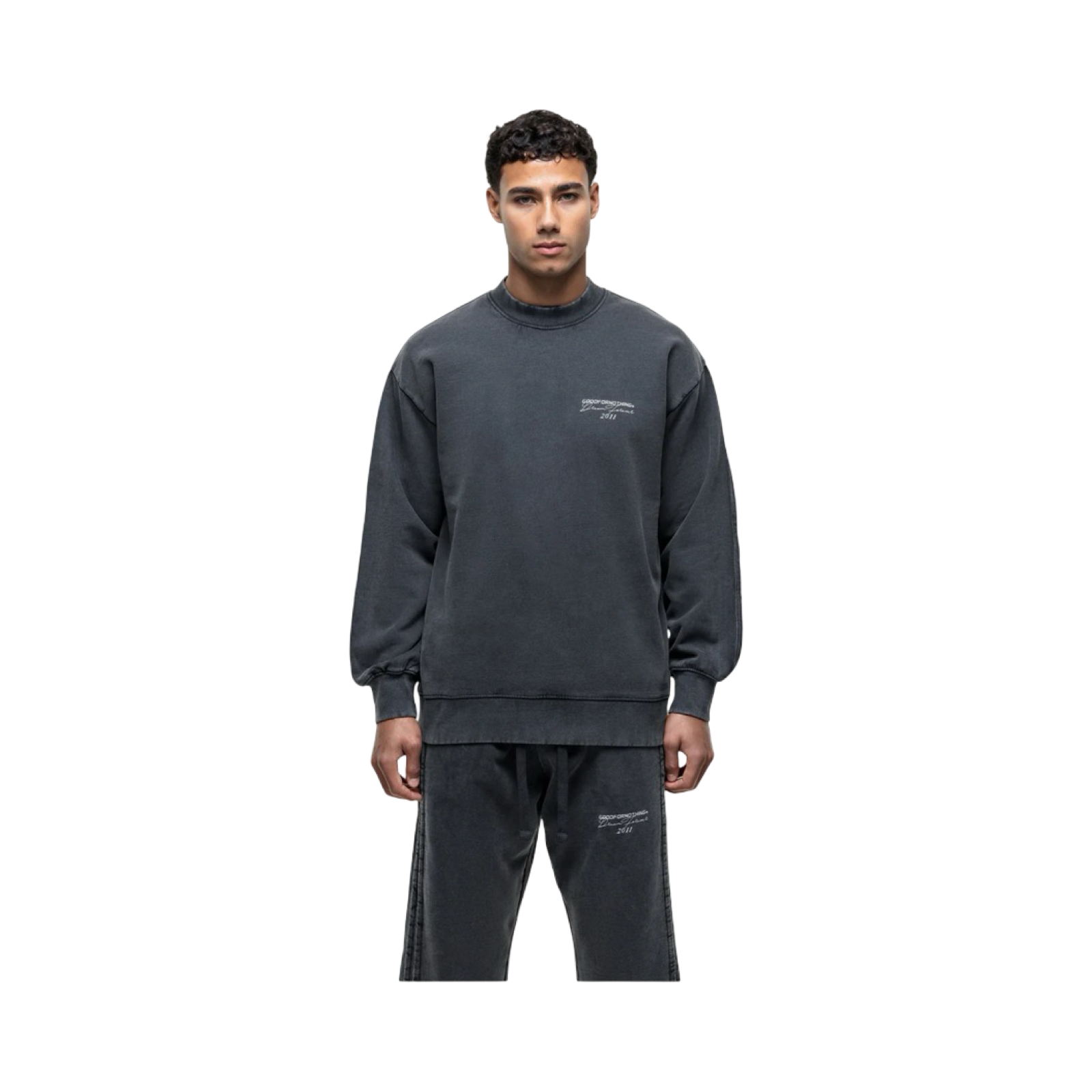 GFN PARTIAL SEAM WASHED GREY SWEATSHIRT