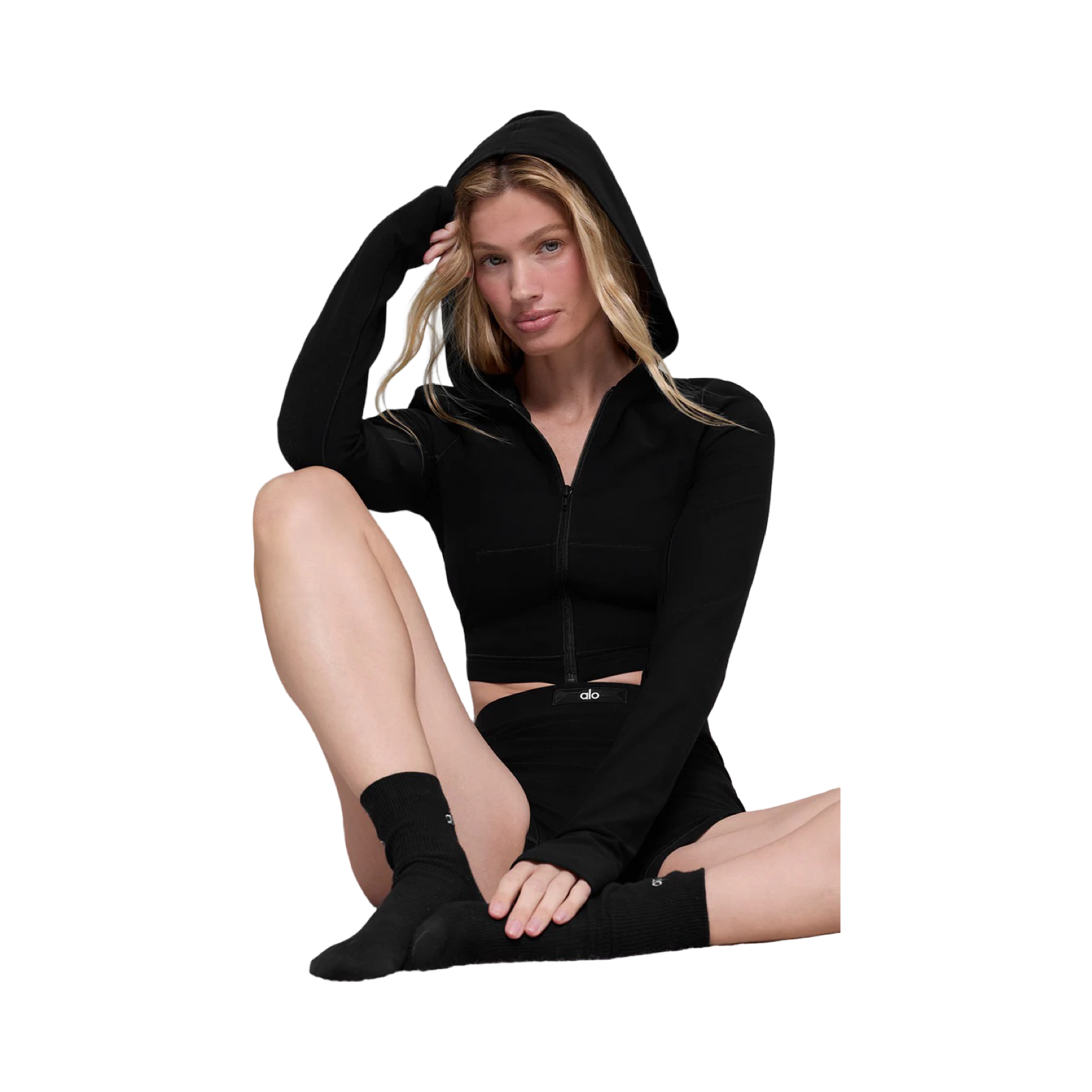 ALO SINCERE FITTED JACKET IN BLACK