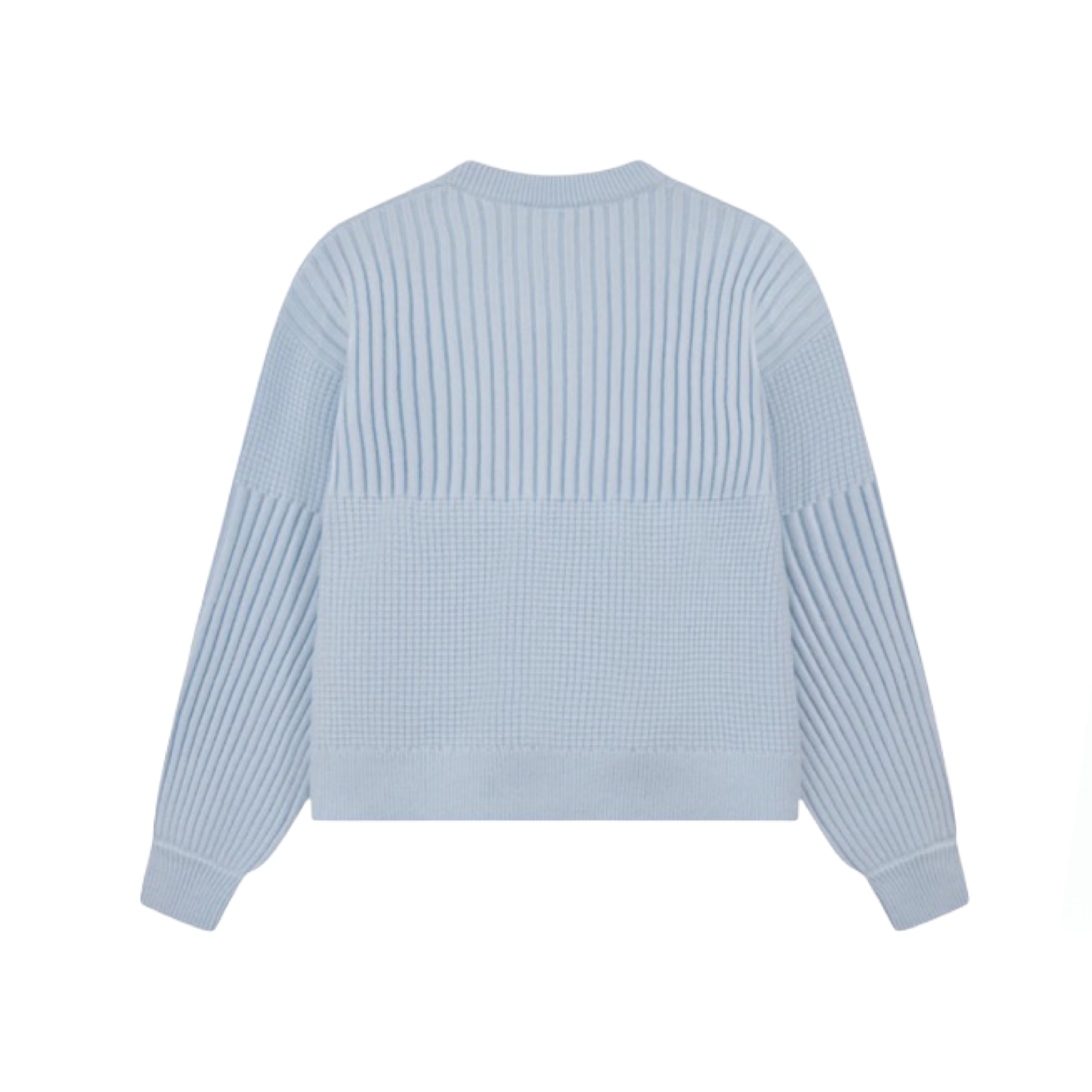 THE COUTURE CLUB CONTRAST KNIT OVERSIZED CREW LIGHT BLUE