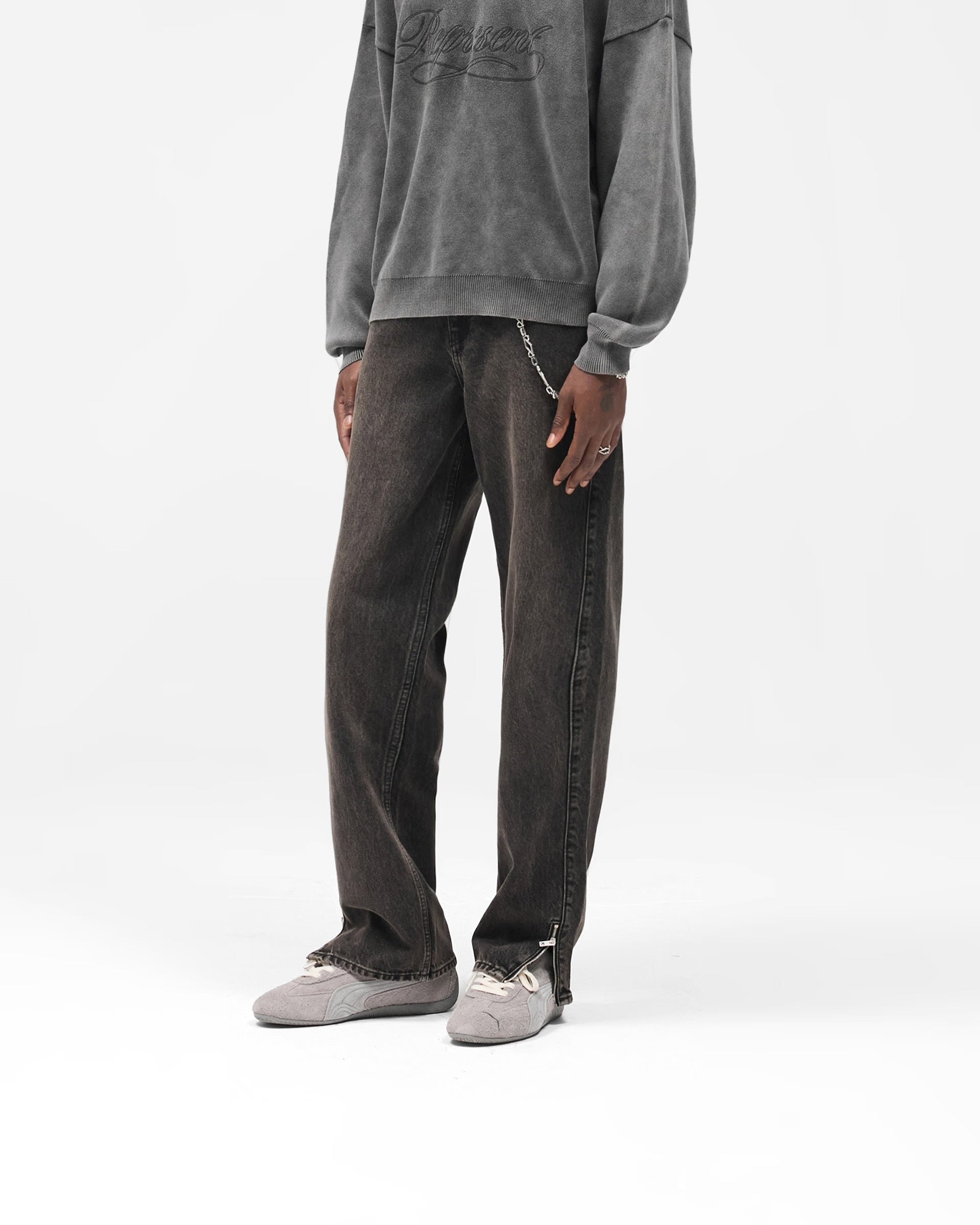 REPRESENT R2S SPLIT DENIM - SOOT