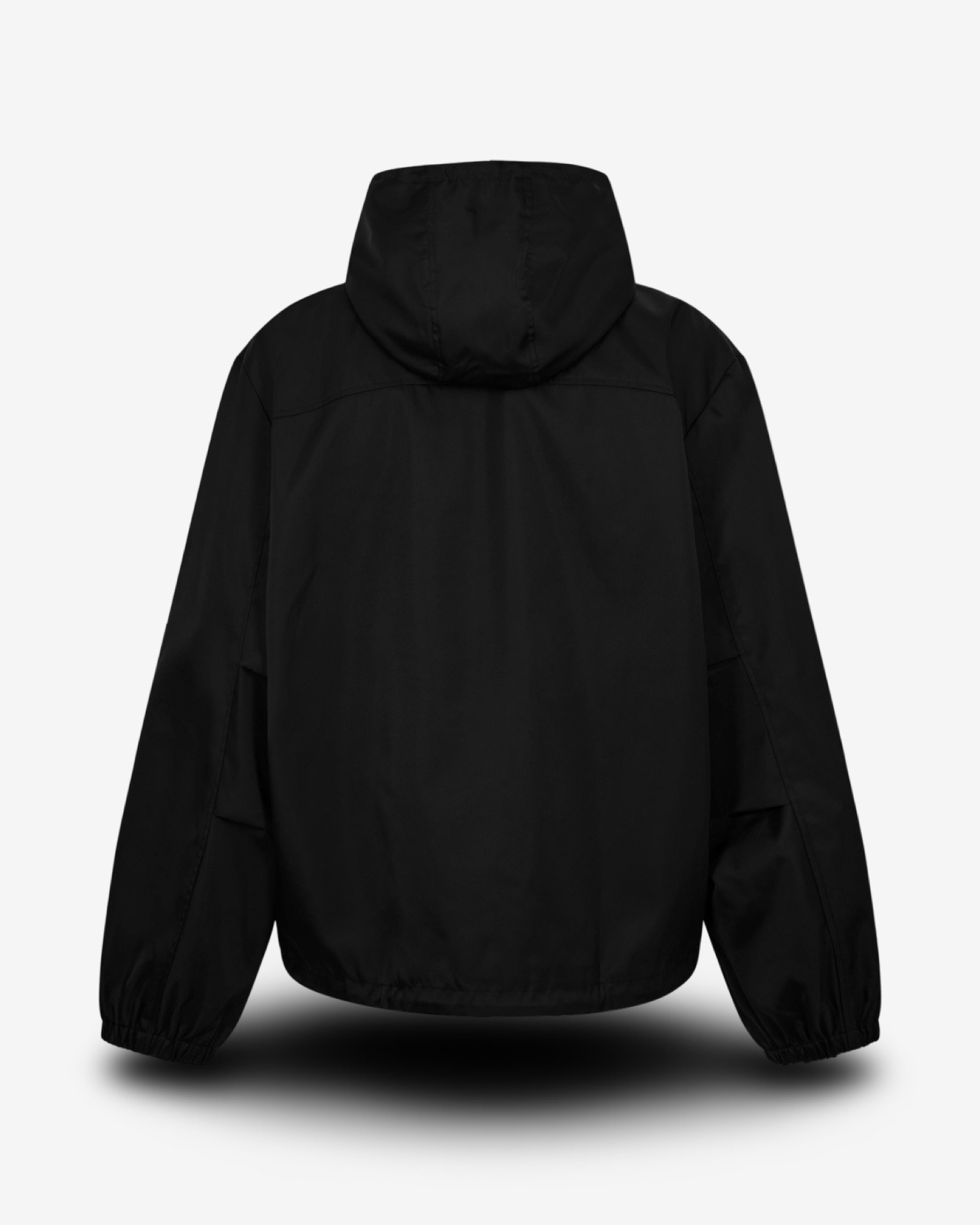 COLE BUXTON HOODED NYLON WINDBREAKER - BLACK