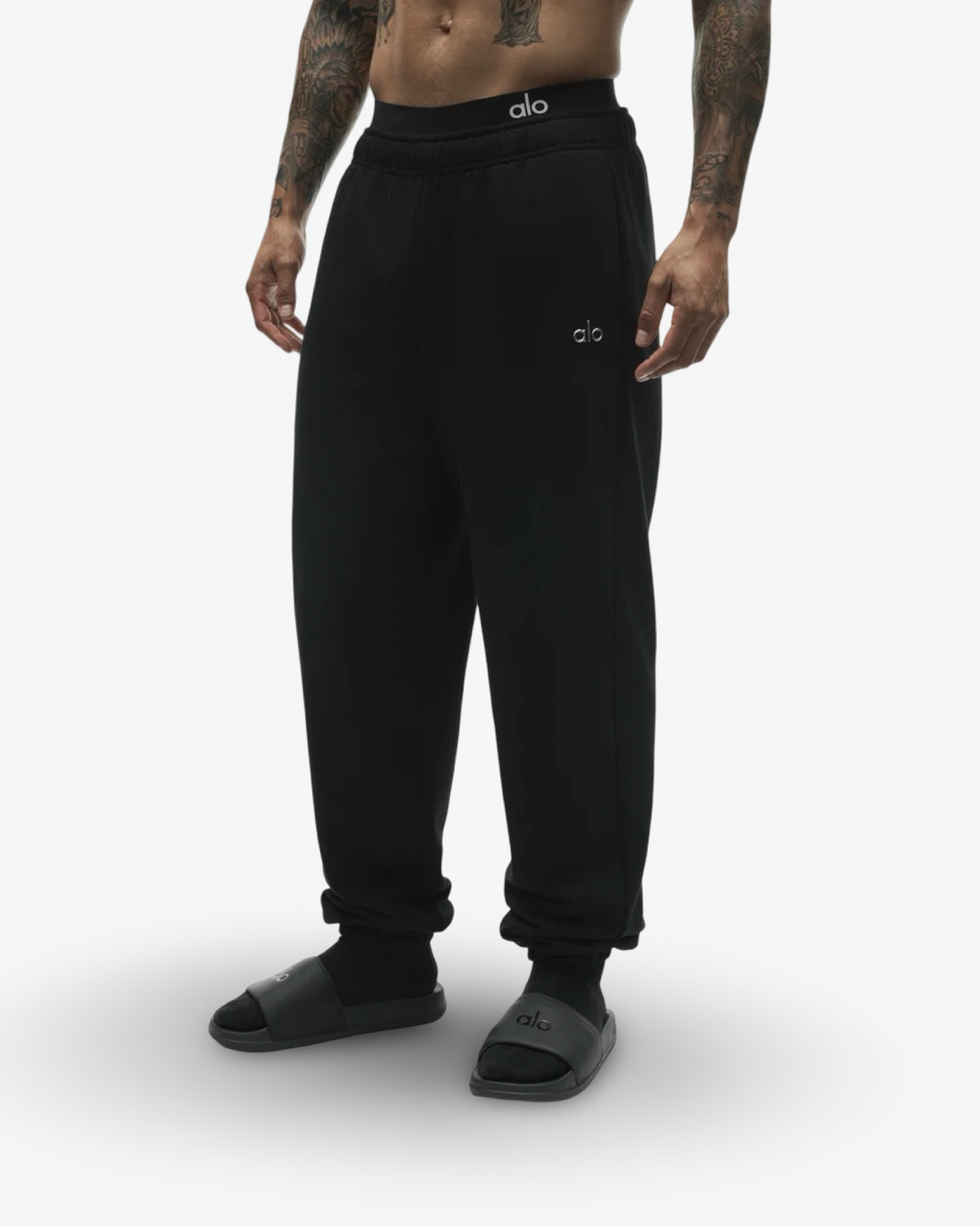 ALO ACCOLADE BLACK FULL ZIP & STRAIGHT LEG JOGGER TRACKSUIT