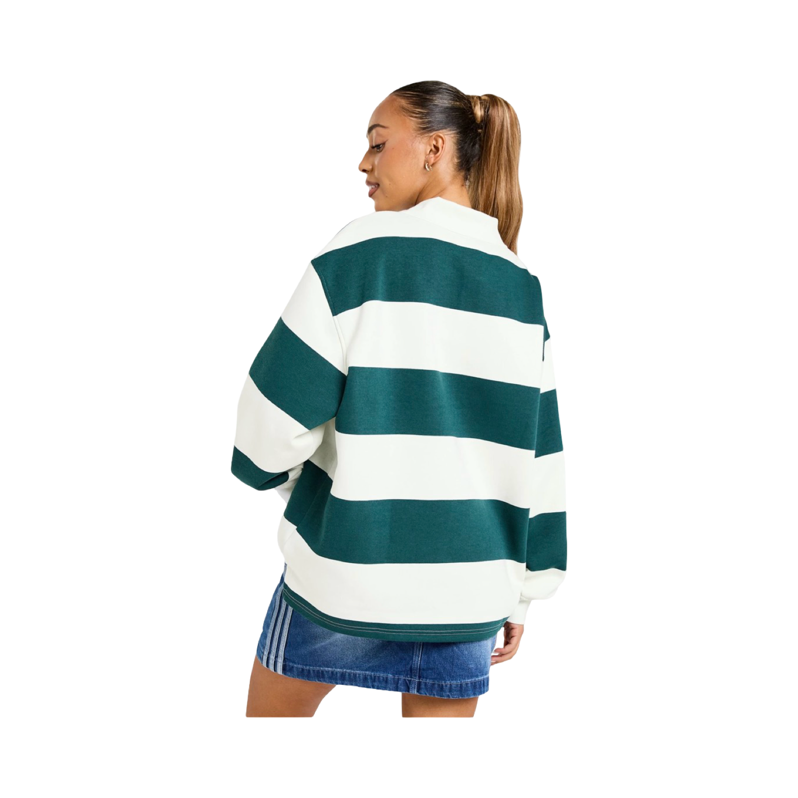 ADIDAS ORIGINALS STRIPE RUGBY SWEATSHIRT