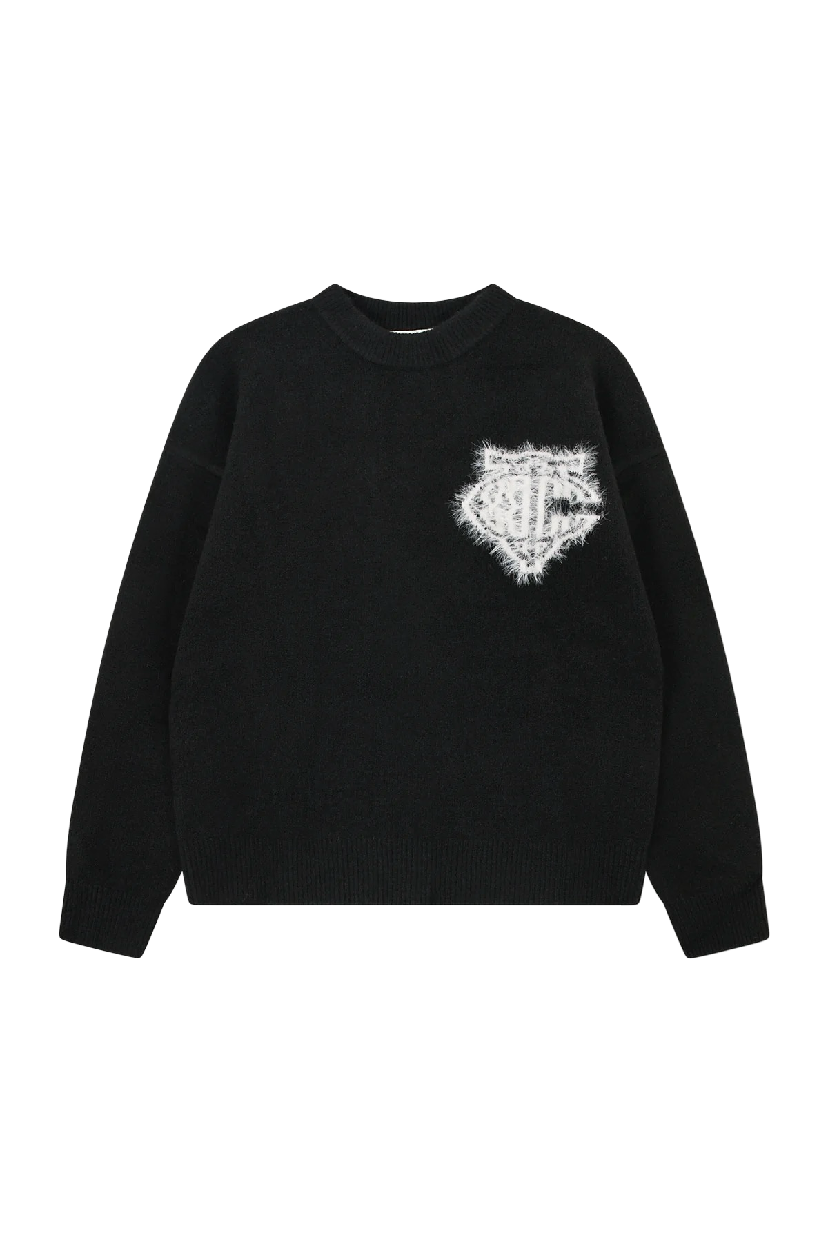 THE COUTURE CLUB MONOGRAM FLUFFY KNIT CREWNECK