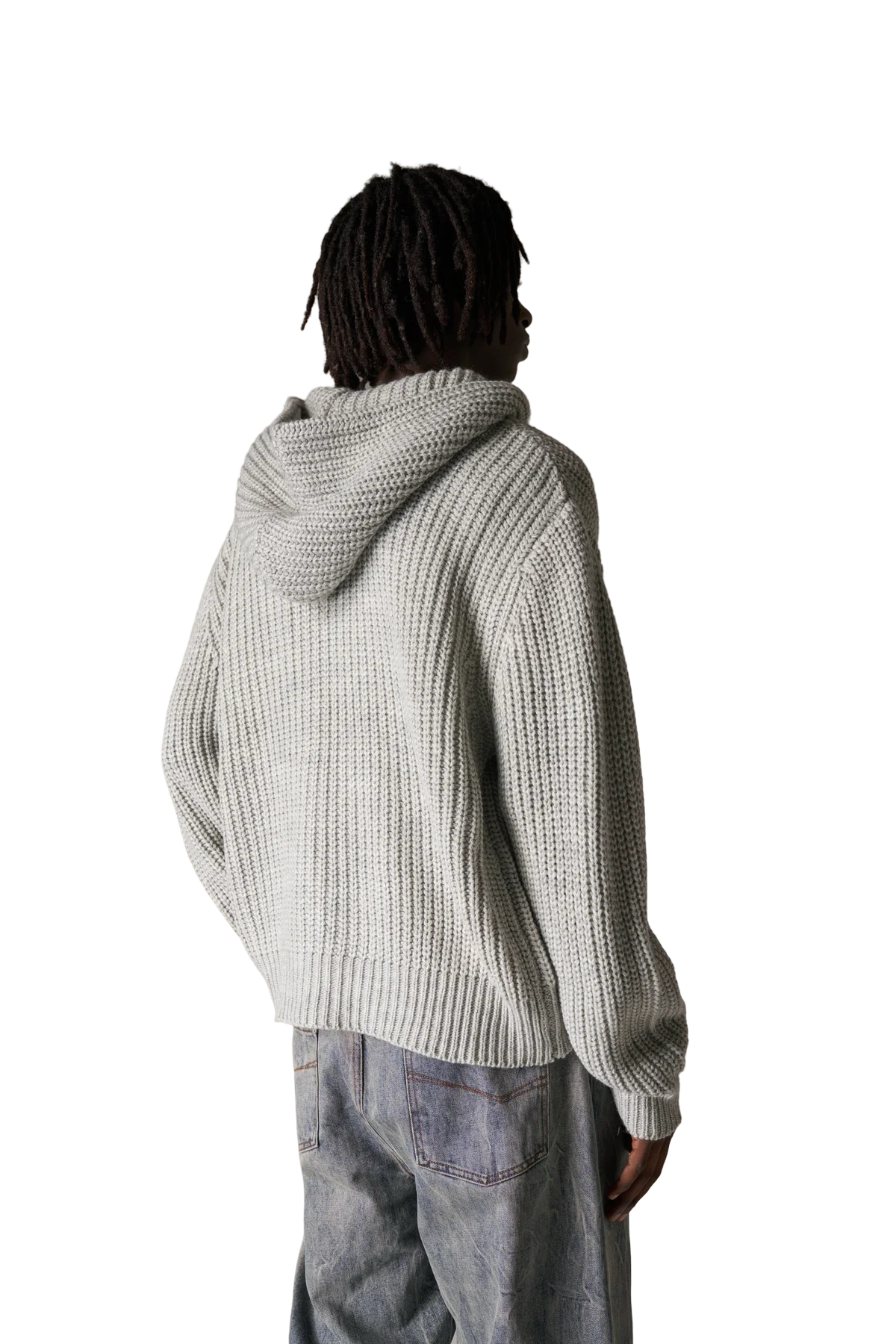 THE COUTURE CLUB RIB KNITTED ZIP THROUGH HOODIE