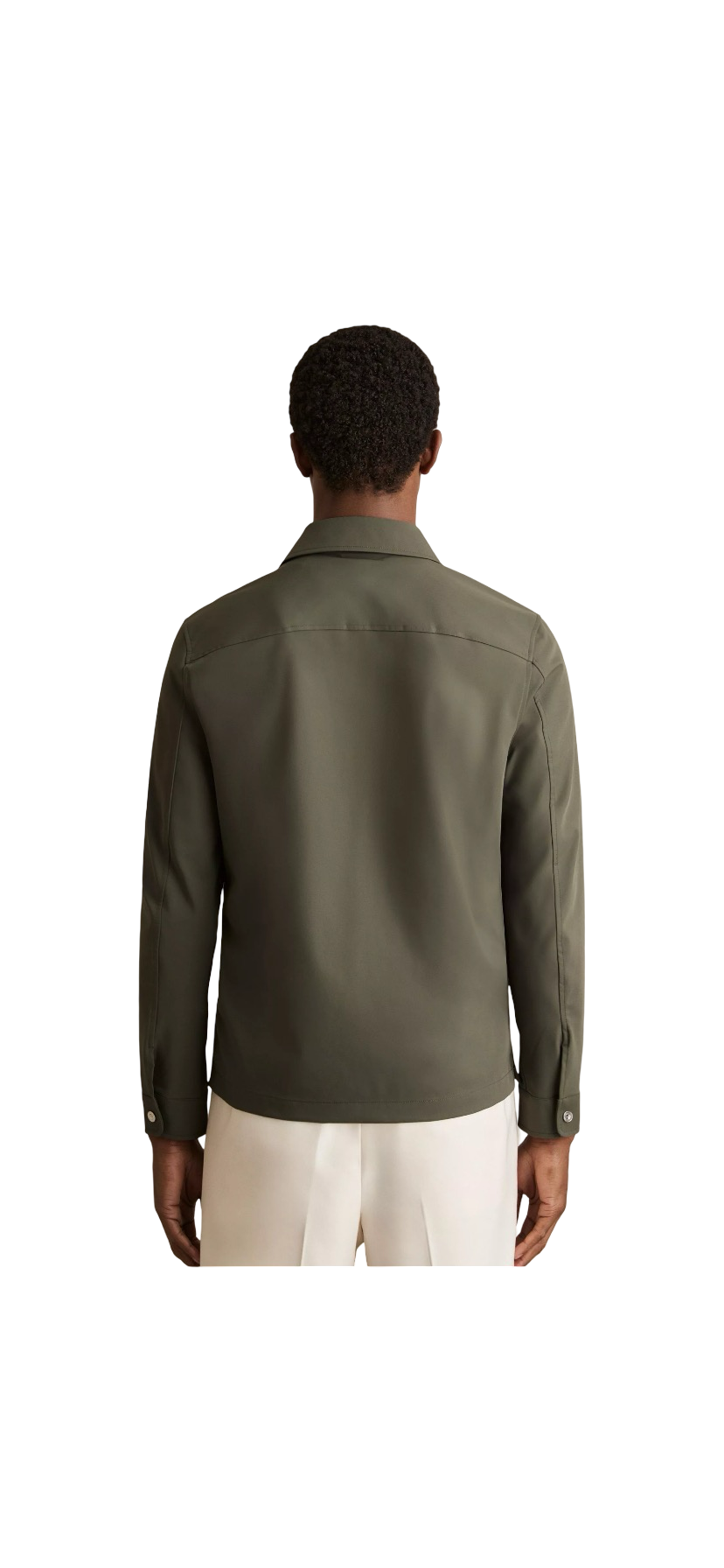 REISS TECHNICAL ZIP THROUGH OVERSHIRT DARK GREEN