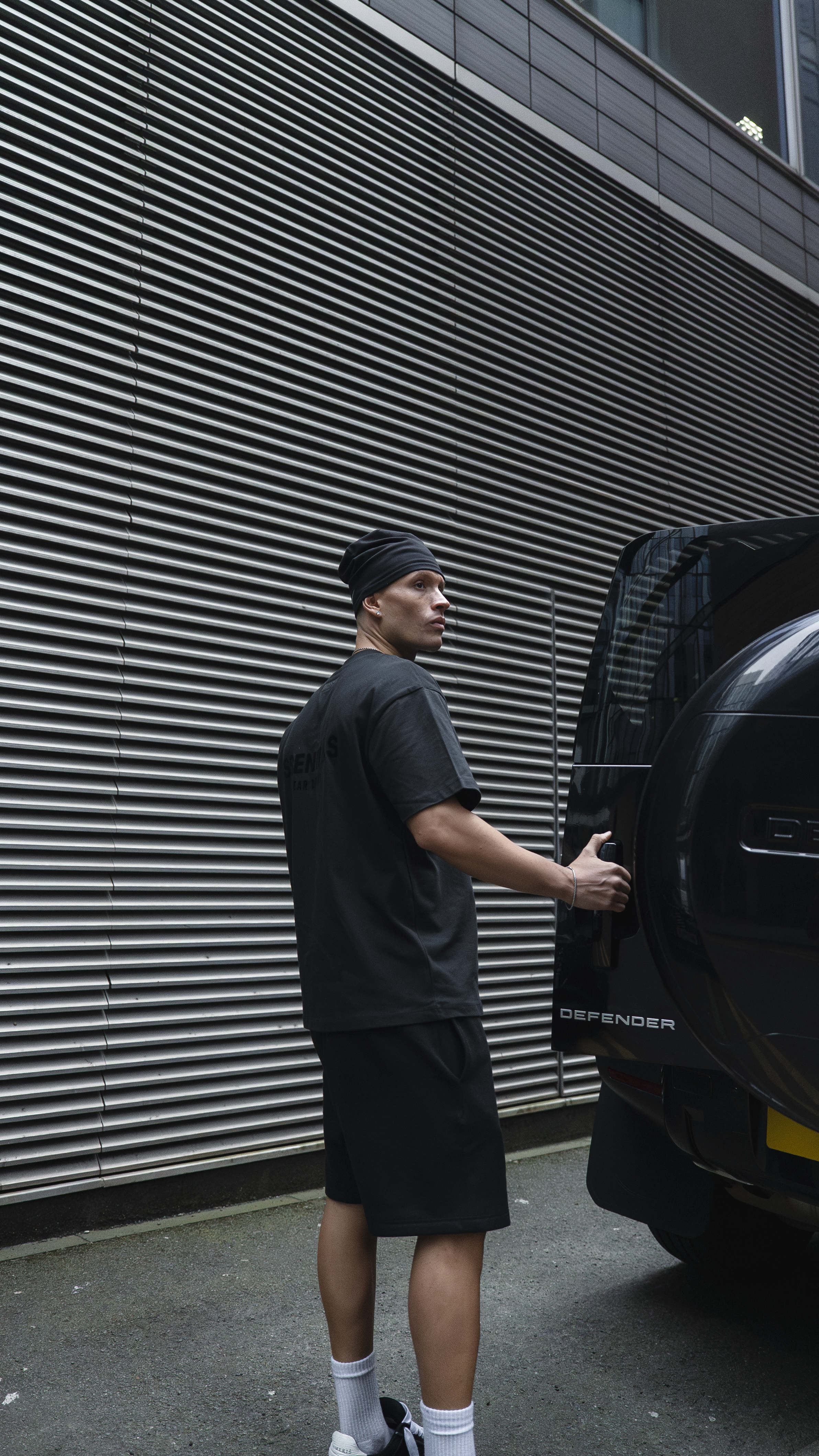 FEAR OF GOD ESSENTIALS SWEATSHORT STRETCH LIMO BLACK