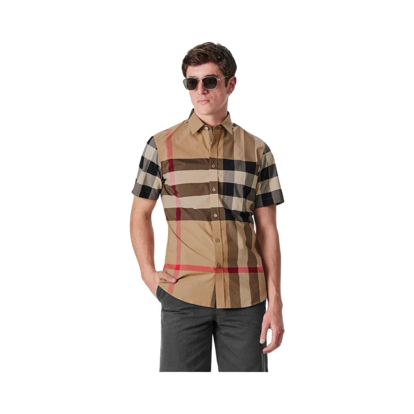 BURBERRY CHECKED COTTON SOMERTON SHIRT