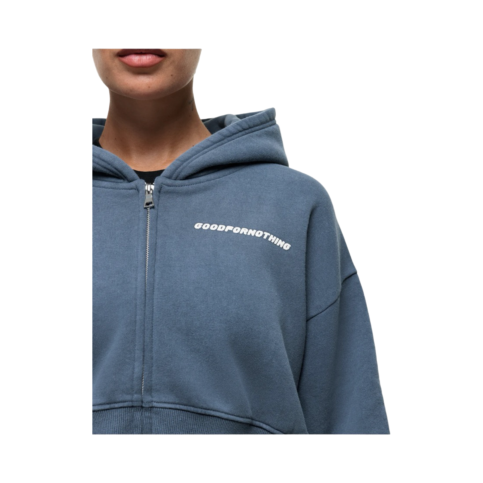 VINTAGE WASHED BLUE ZIP HOODIE