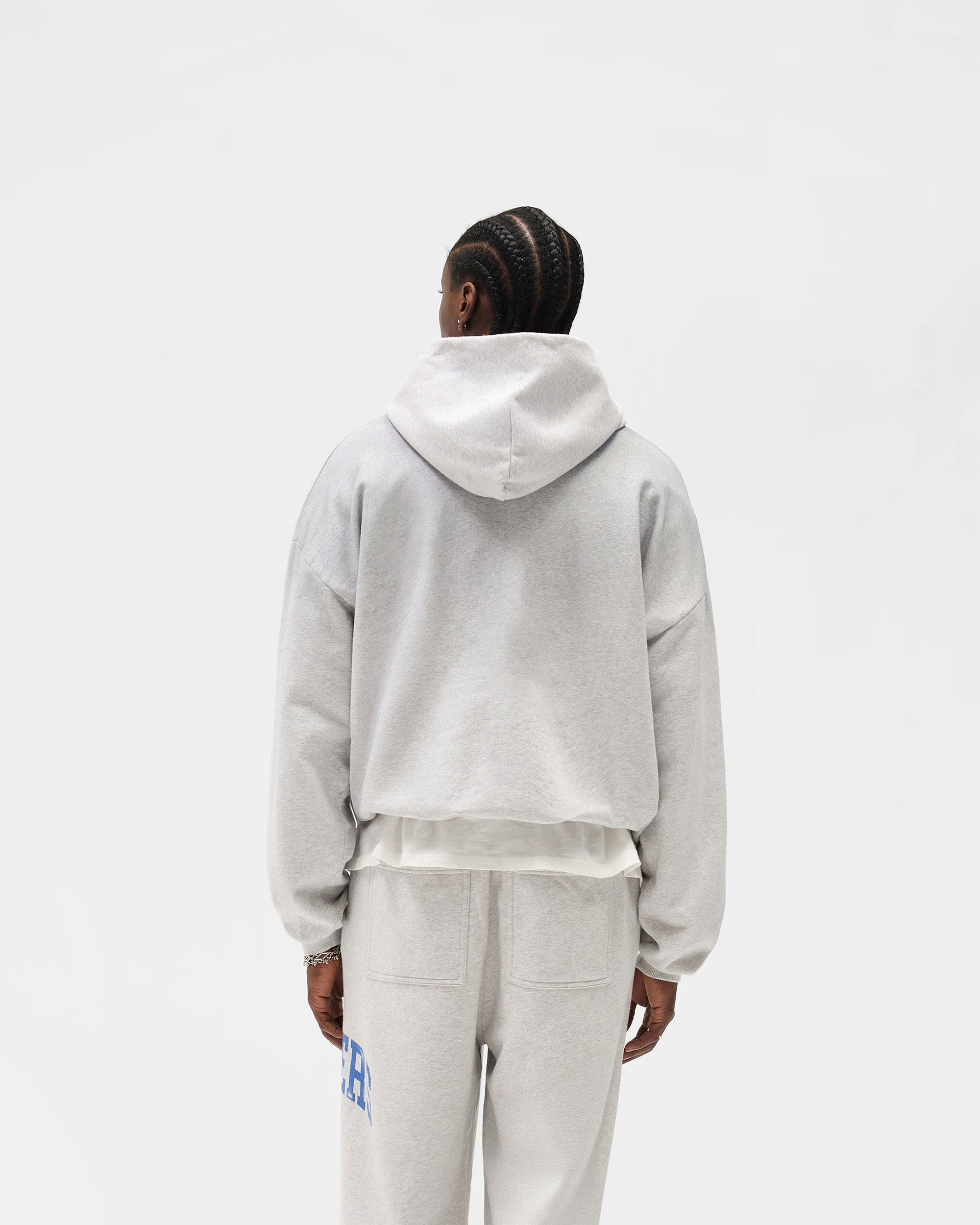 REPRESENT OWNERS CLUB ZIP THROUGH HOODIE - SPRAYED ICE GREY MARL