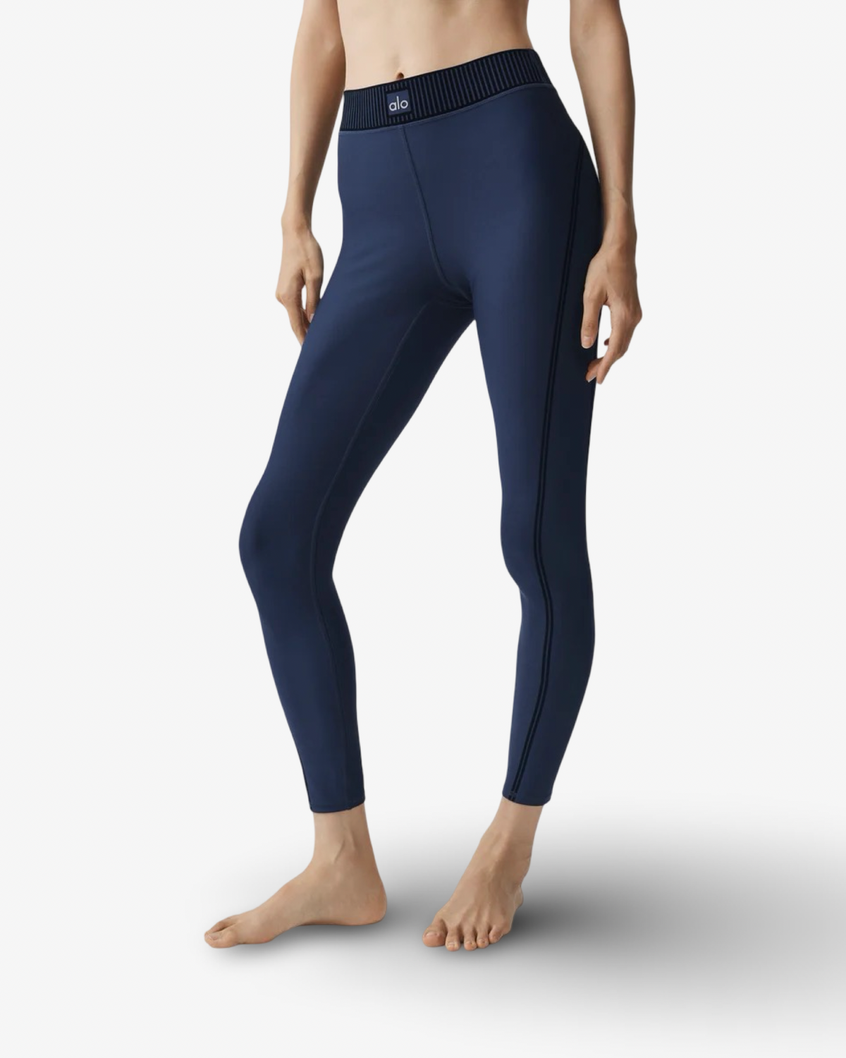 ALO AIRLIFT HIGH WAIST LEGGINGS & BRA SET IN NAVY