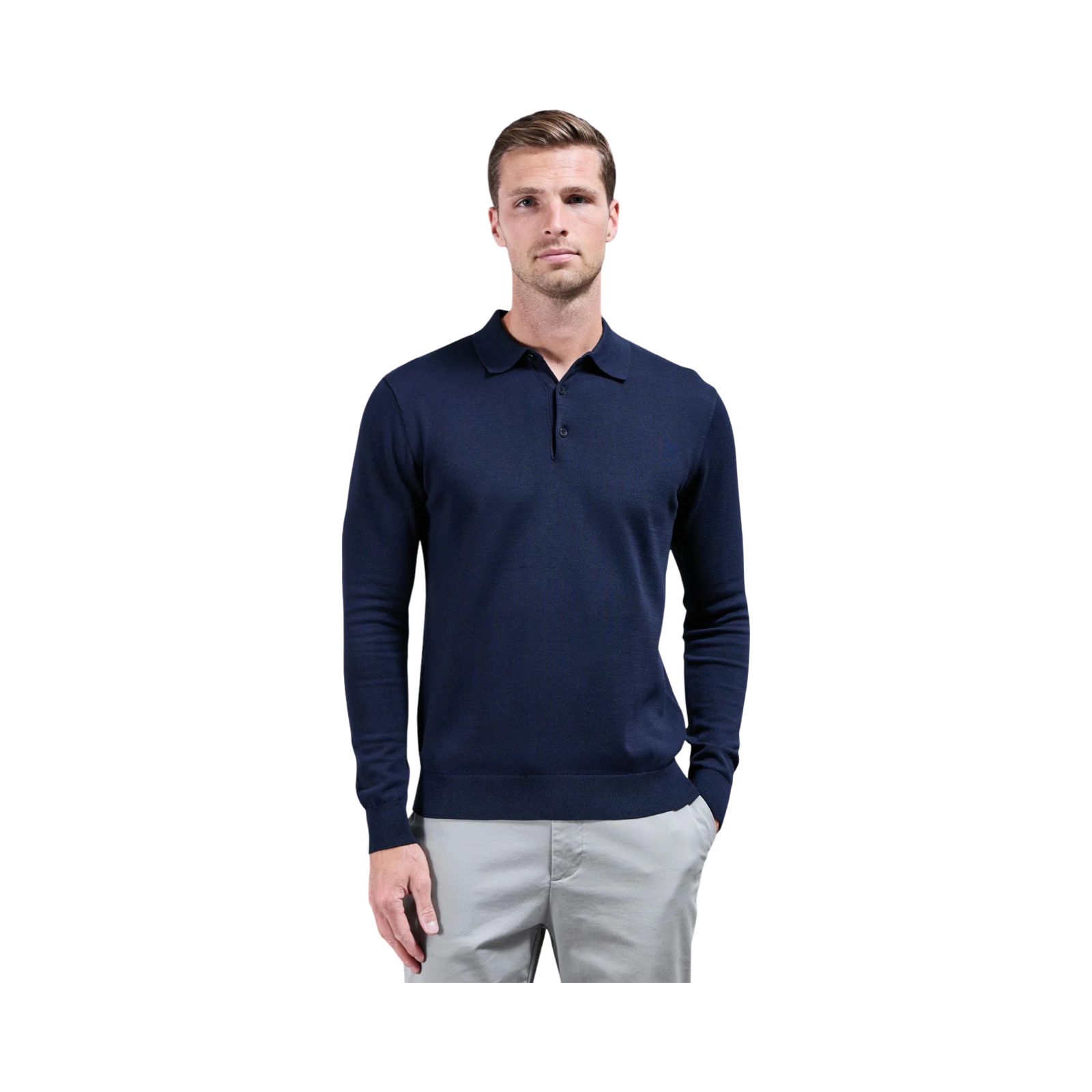 ARNE LONG SLEEVE POLO SHIRT NAVY