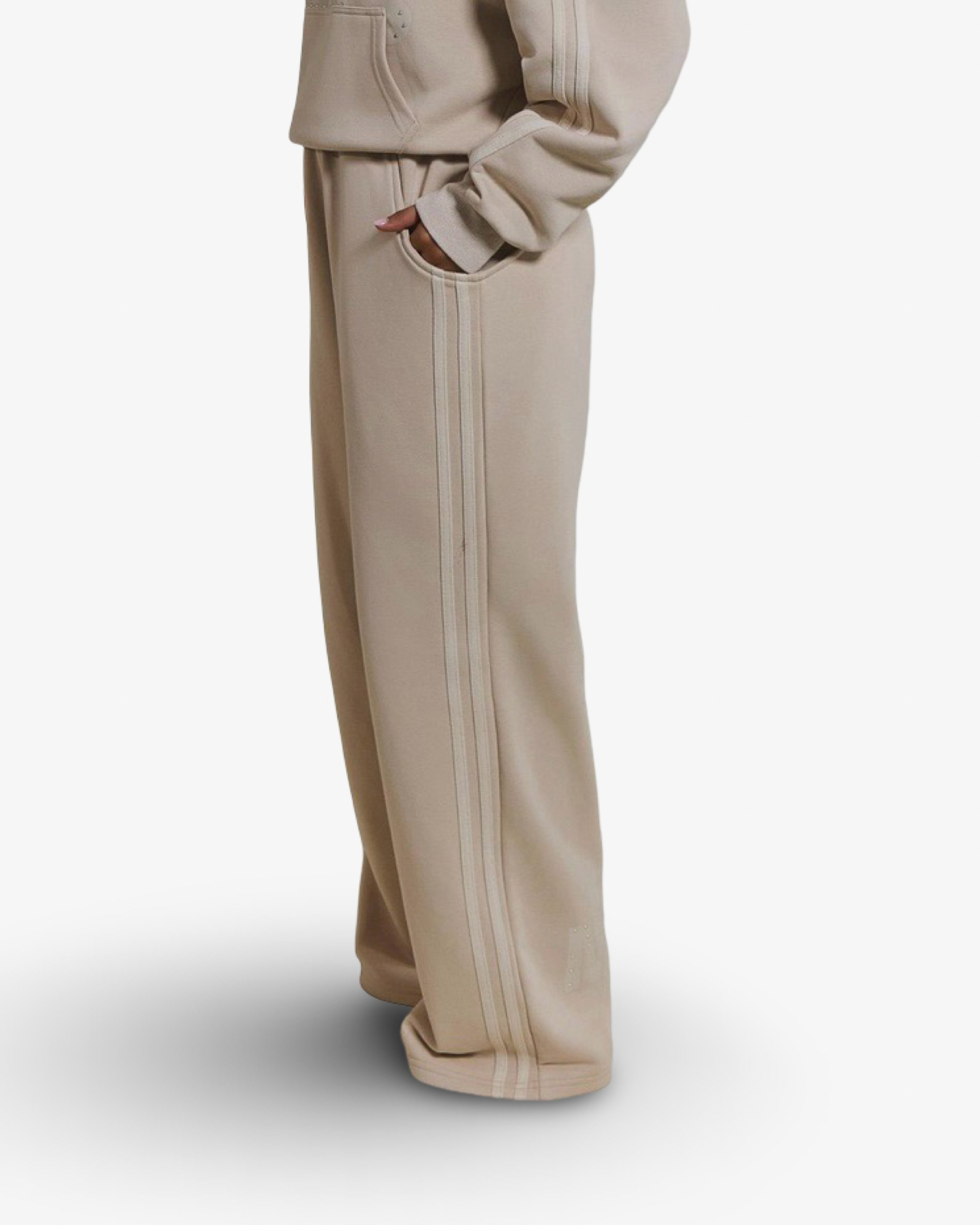 MARS THE LABEL OPEN HEM FLEECE JOGGER - STONE
