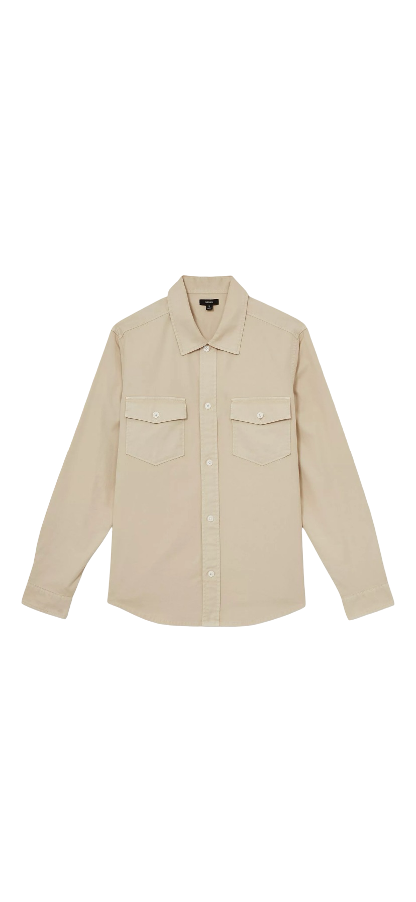 REISS MALAKI COTTON BLEND REGULAR FIT OVERSHIRT STONE