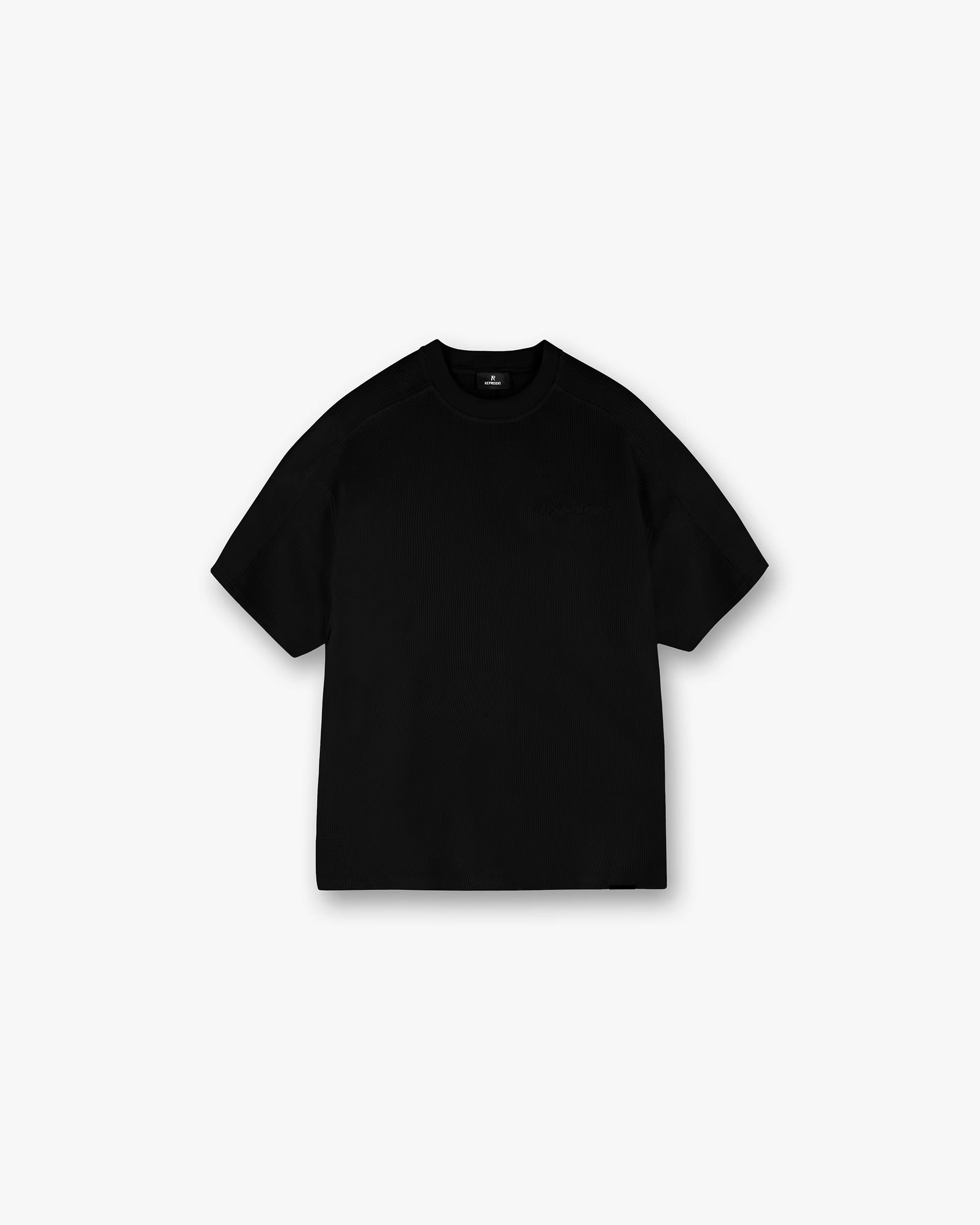 REPRESENT WAFFLE T-SHIRT - JET BLACK