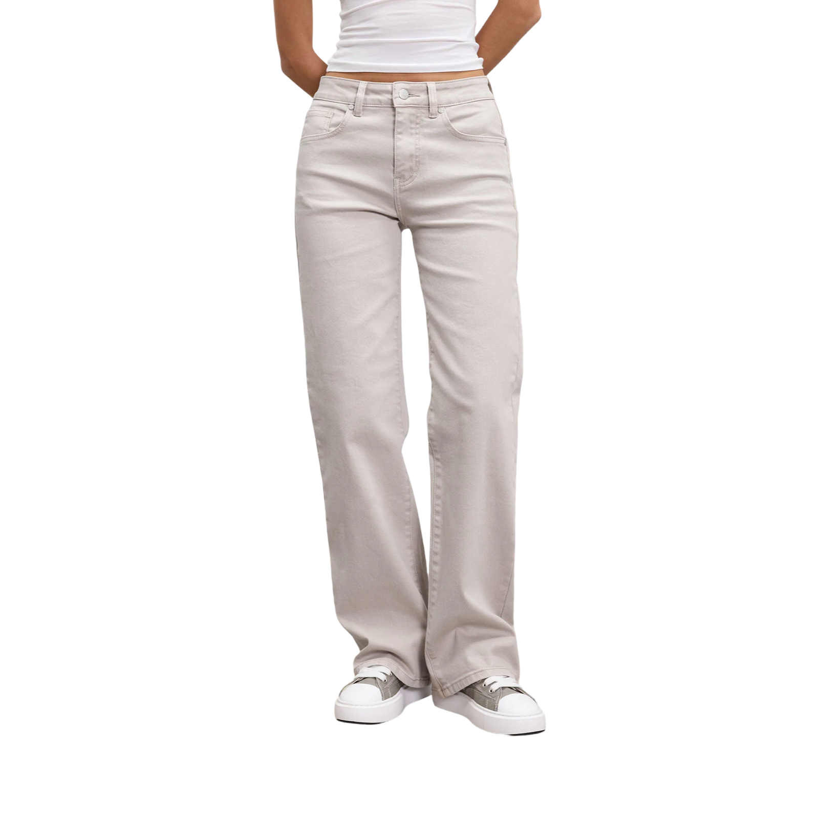 ARNE STRAIGHT DENIM JEANS BEIGE