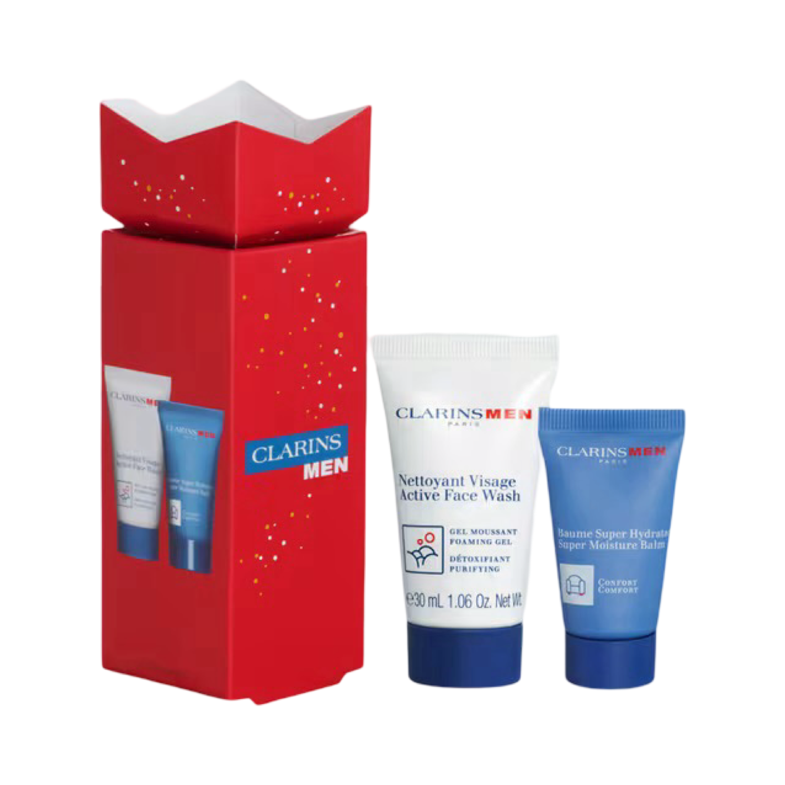 CLARINS MEN ESSENTIALS STOCKING FILLER SKINCARE GIFT SET