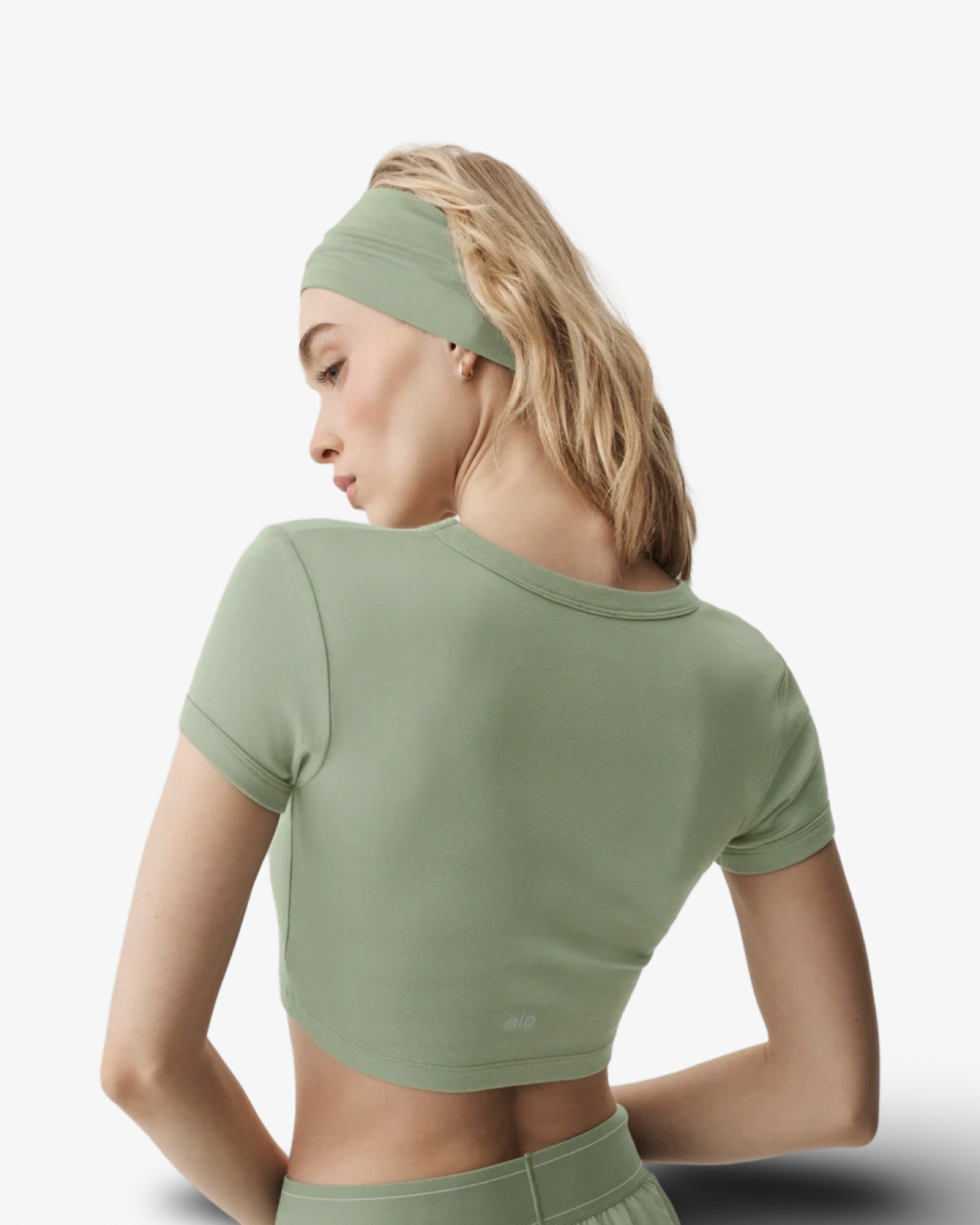 ALO CROPPED TIMELESS TEE DUNE GRASS