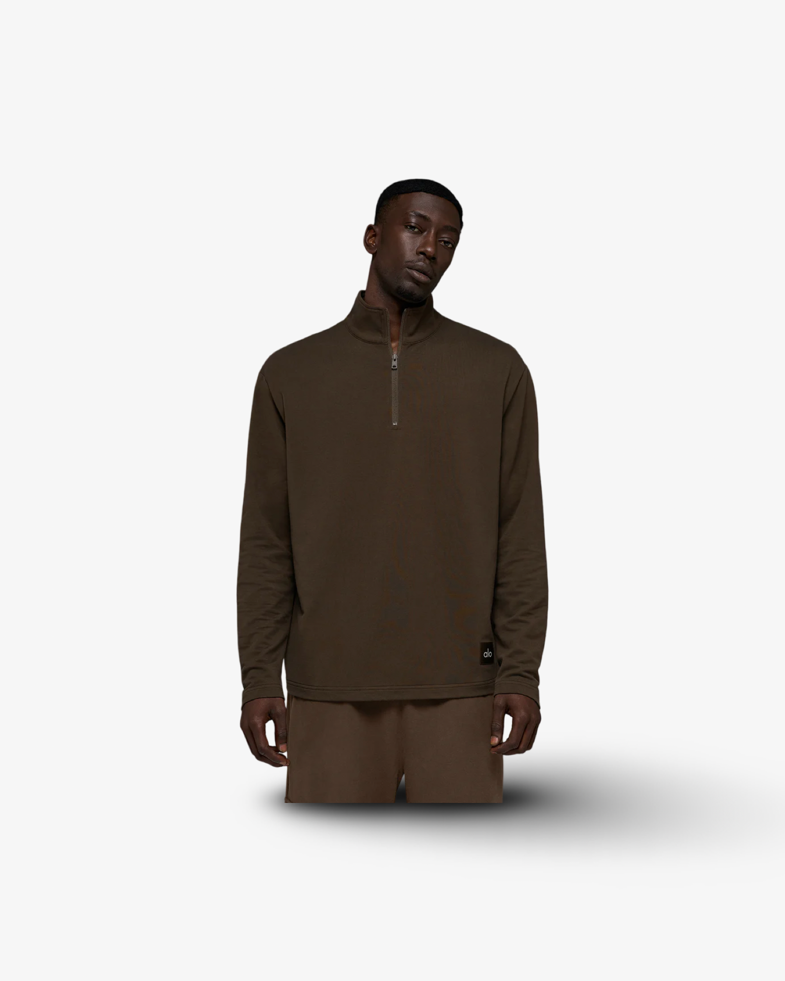 Alo Double take long sleeve 1/4 Zip Espresso