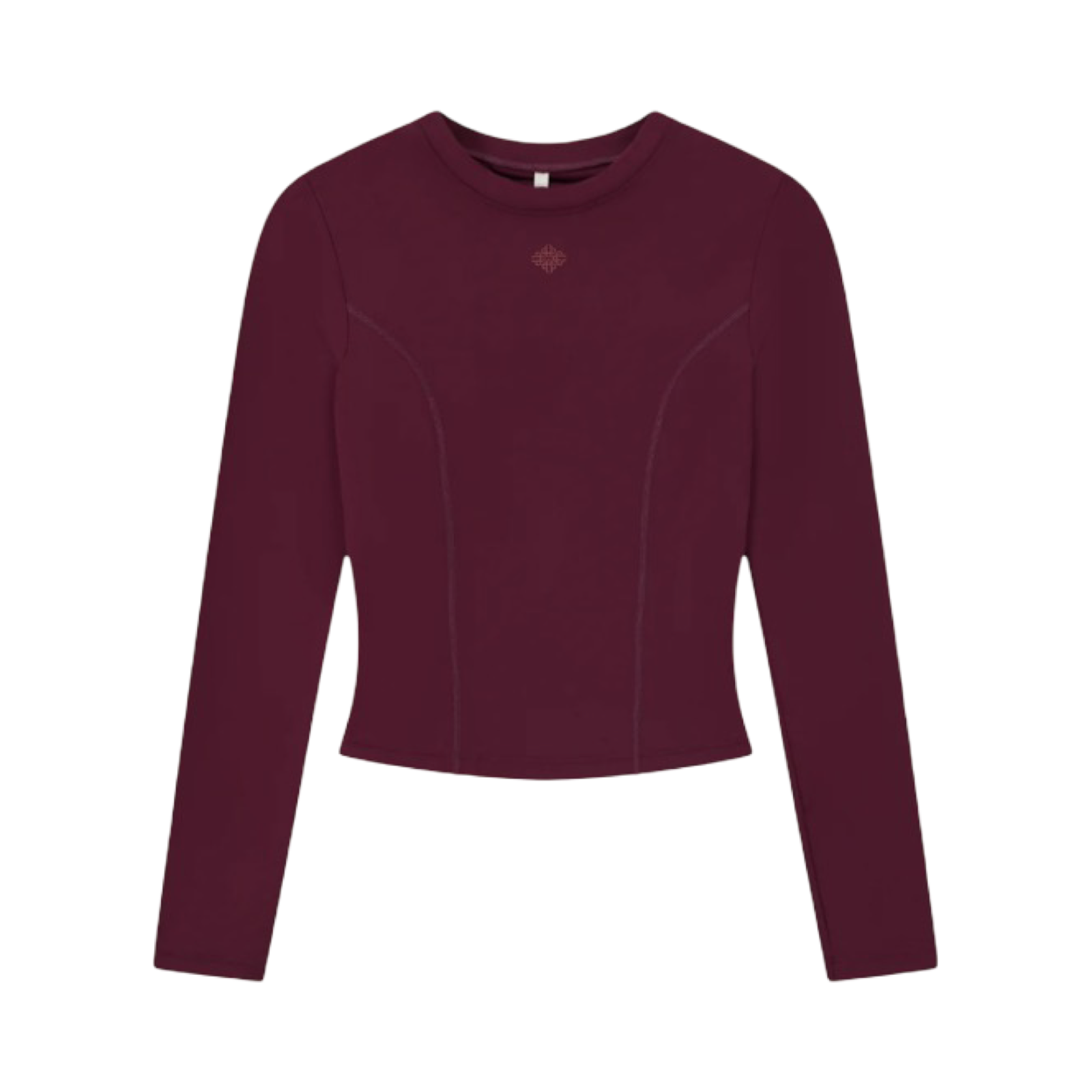 THE COUTURE CLUB SCULPTING STRETCH CROSSOVER BACK LONG SLEEVE TOP PLUM
