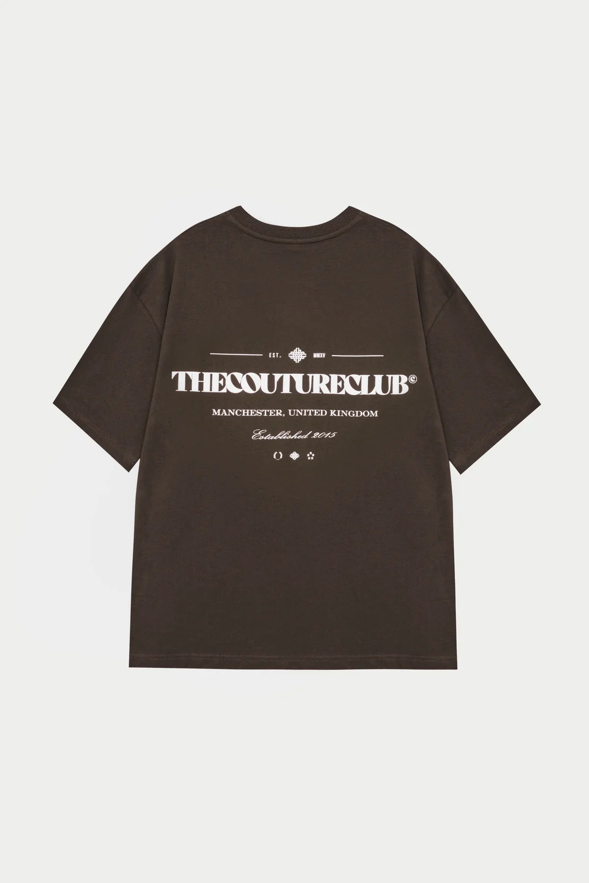 THE COUTURE CLUB COPYRIGHT MULTI GRAPHIC T-SHIRT - BROWN
