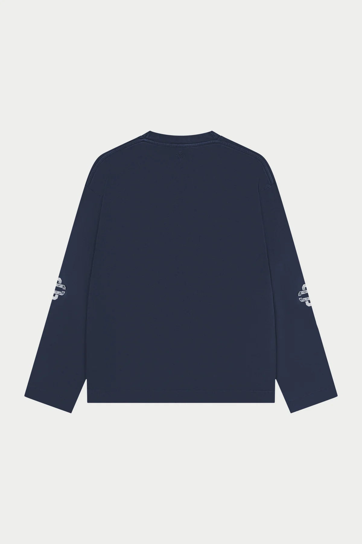 THE COUTURE CLUB WASHED EMBLEM PRINT LONG SLEEVE T-SHIRT - NAVY