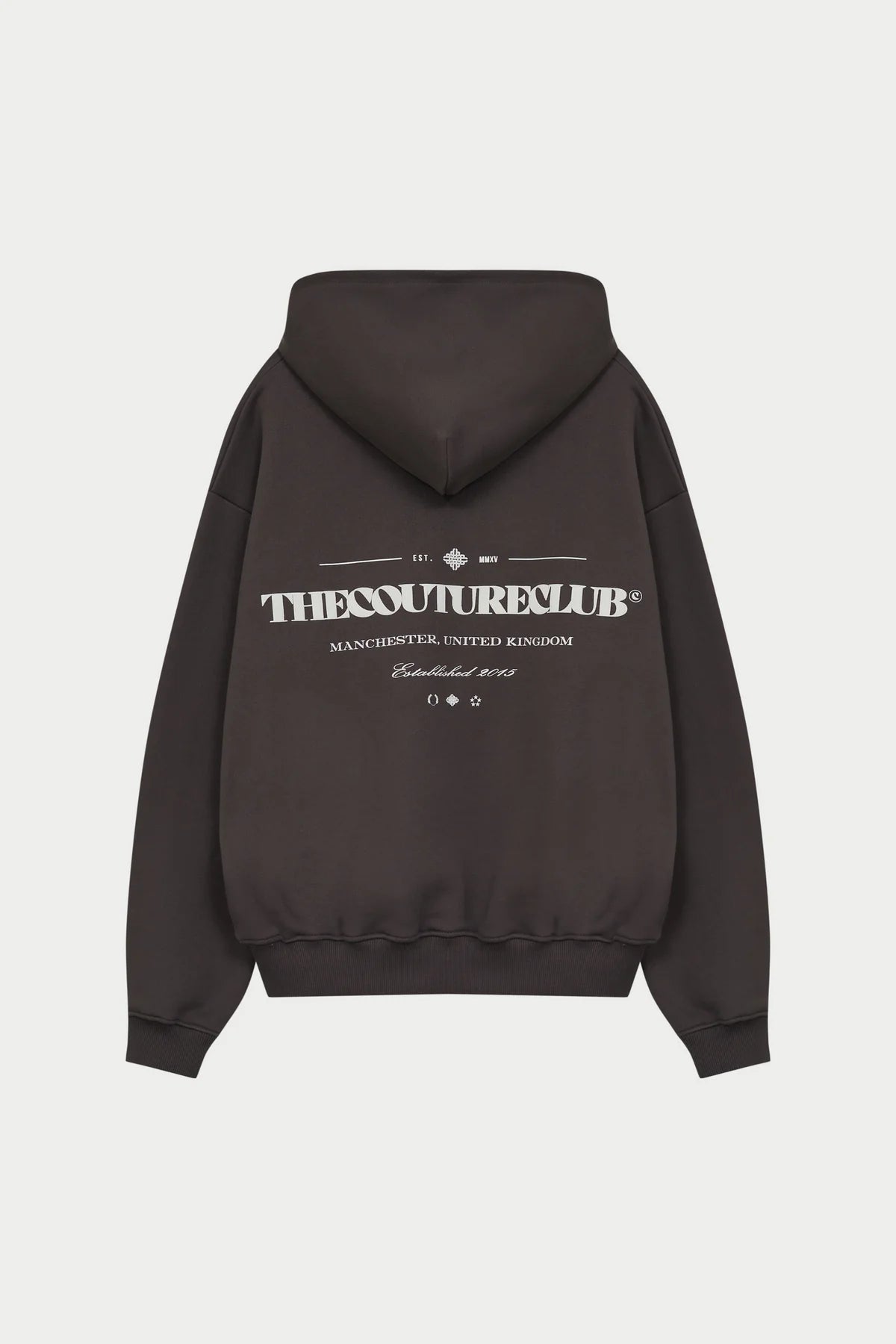 THE COUTURE CLUB COPYRIGHT MULTI GRAPHIC HOODIE - BROWN