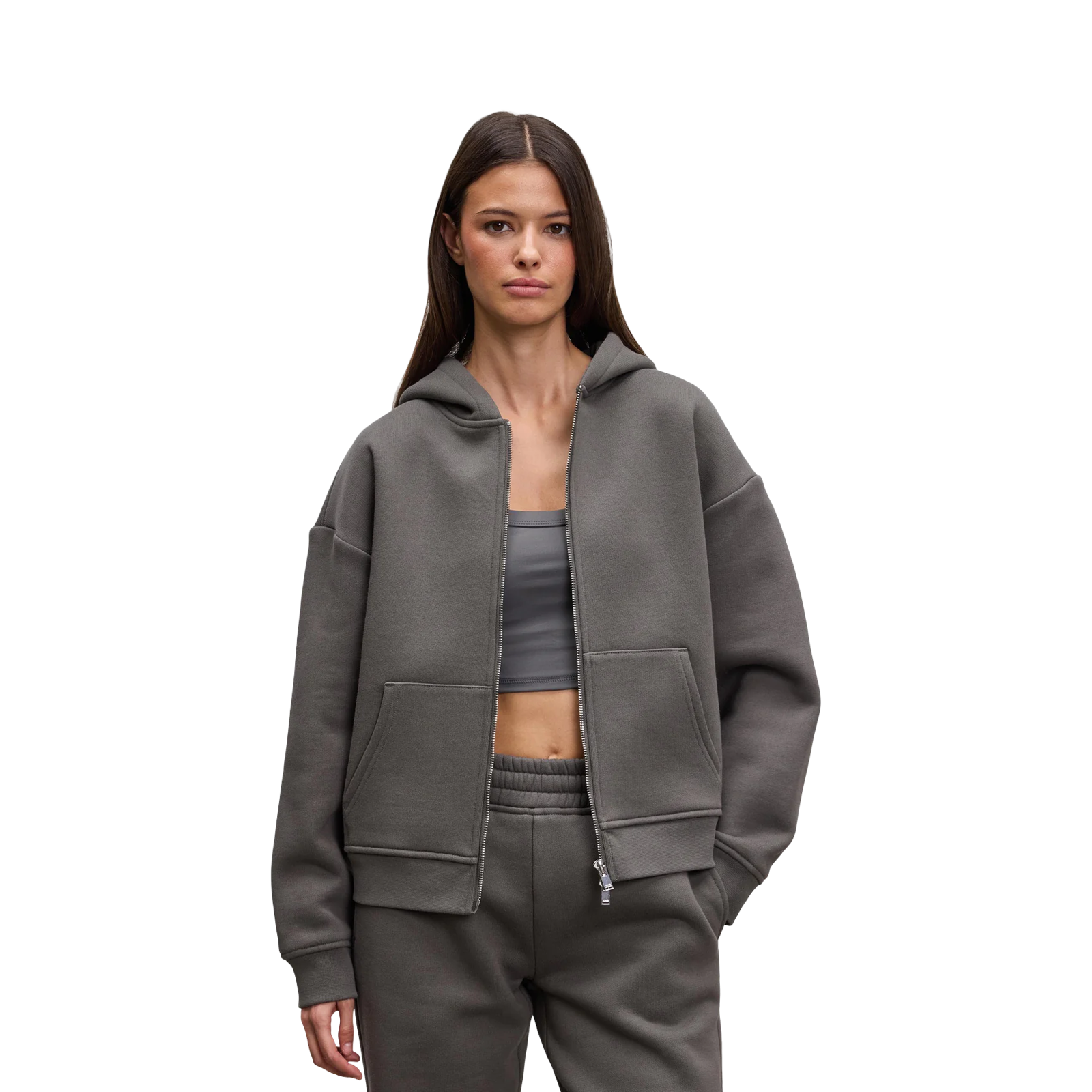 ARNE RELAXED ZIP HOODIE GREY