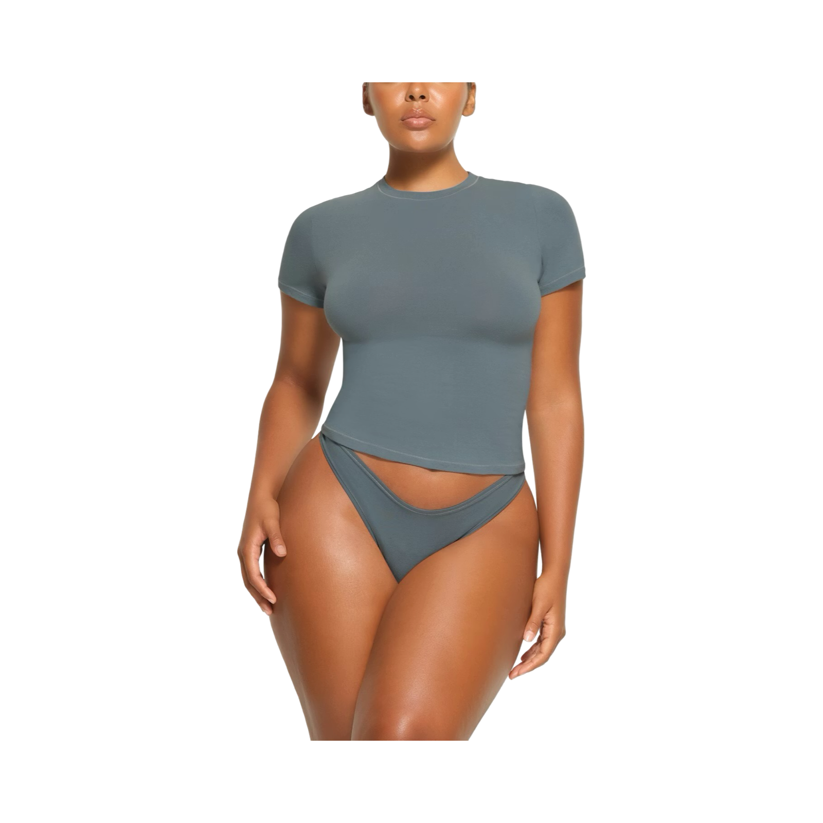 SKIMS COTTON JERSEY T-SHIRT KYANITE