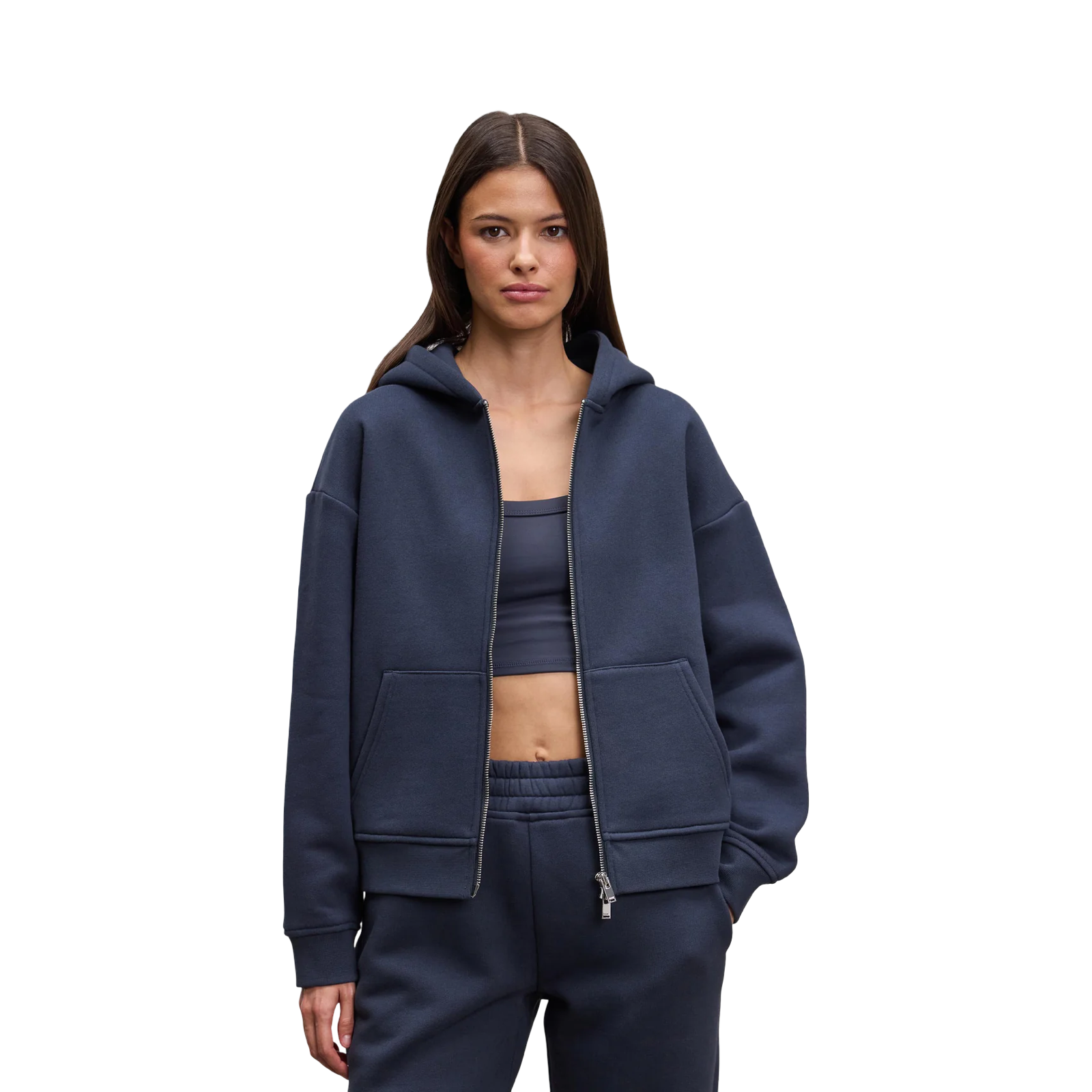 ARNE RELAXED ZIP HOODIE NAVY