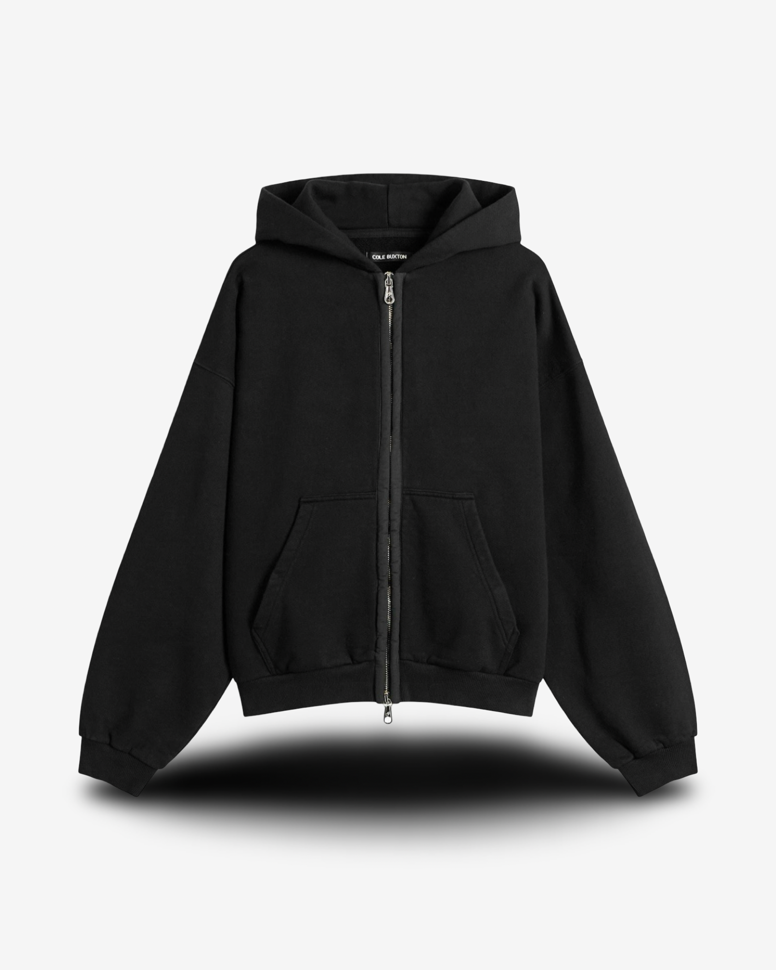 COLE BUXTON NYLON TAPE ZIP HOODIE - VINTAGE BLACK