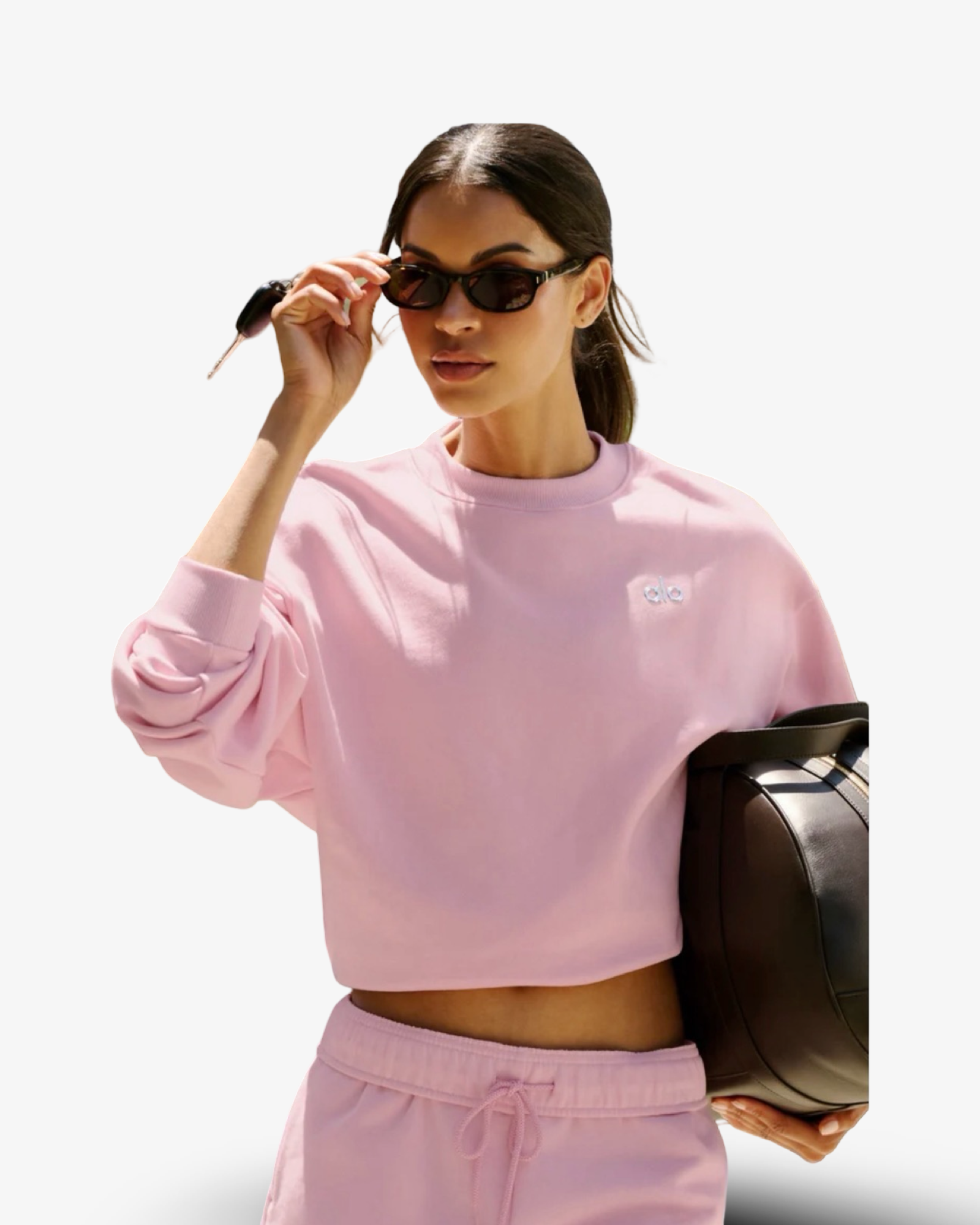 ALO ACCOLADE CREW PULLOVER MARSHMALLOW PINK