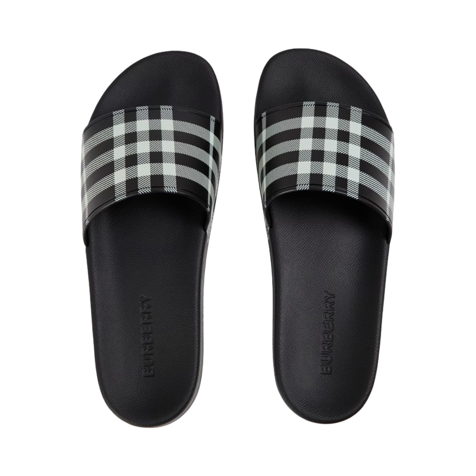 BURBERRY CHECK FURLEY LOGO SLIDERS