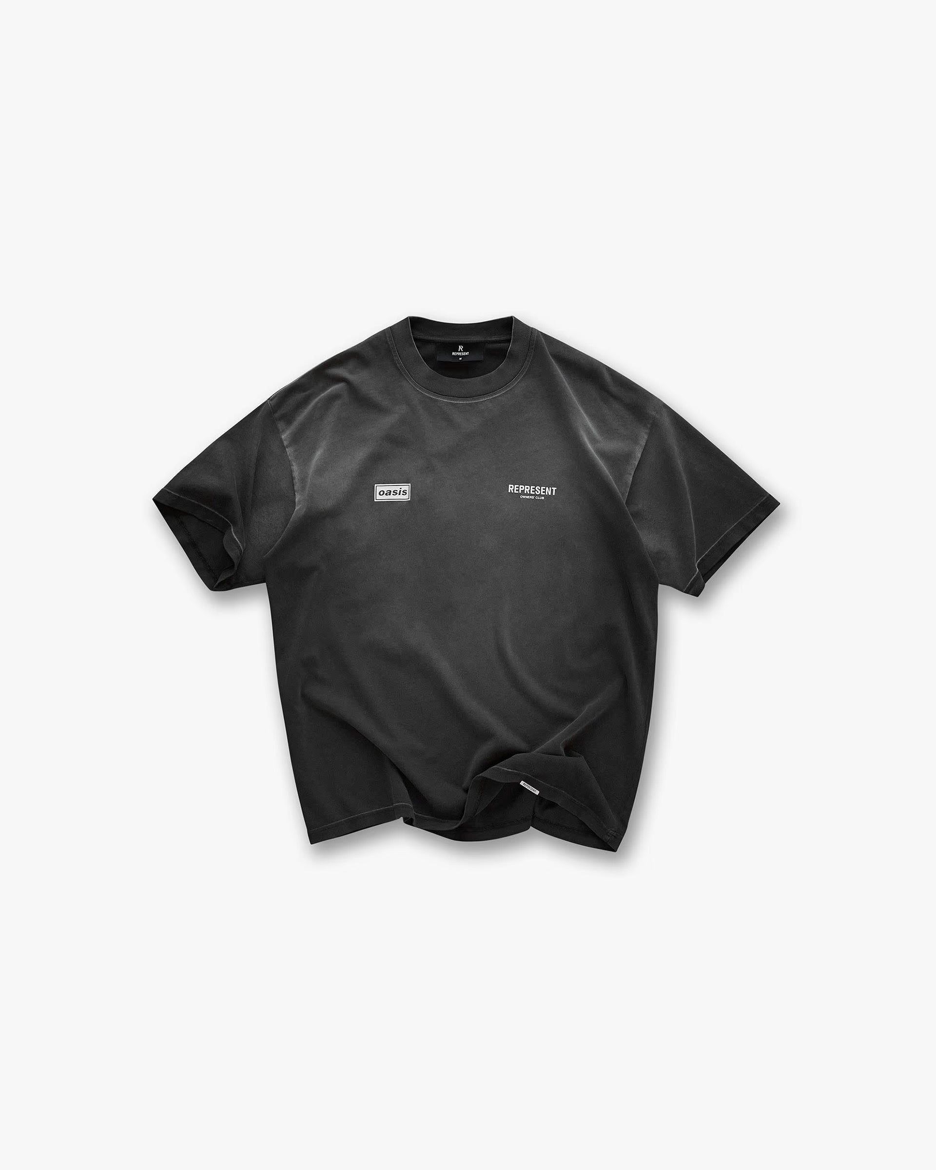 REPRESENT x OASIS OWNERS CLUB T-SHIRT - STAINED BLACK