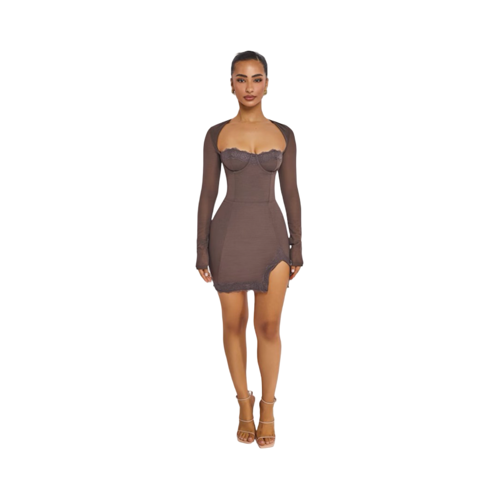 MARS THE LABEL BROWN MINI DRESS