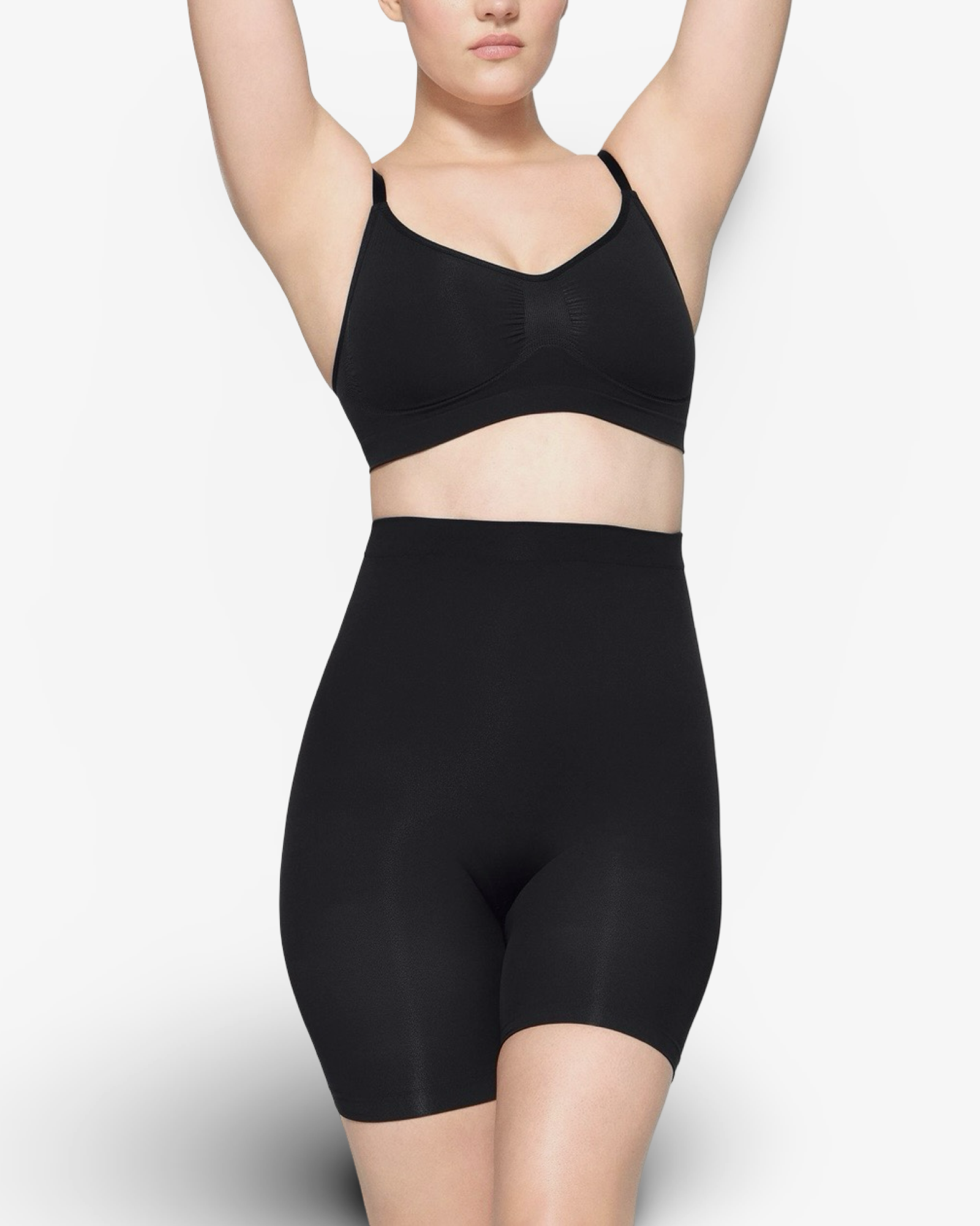 SKIMS SEAMLESS SCULPT MID-THIGH SHORT - ONYX