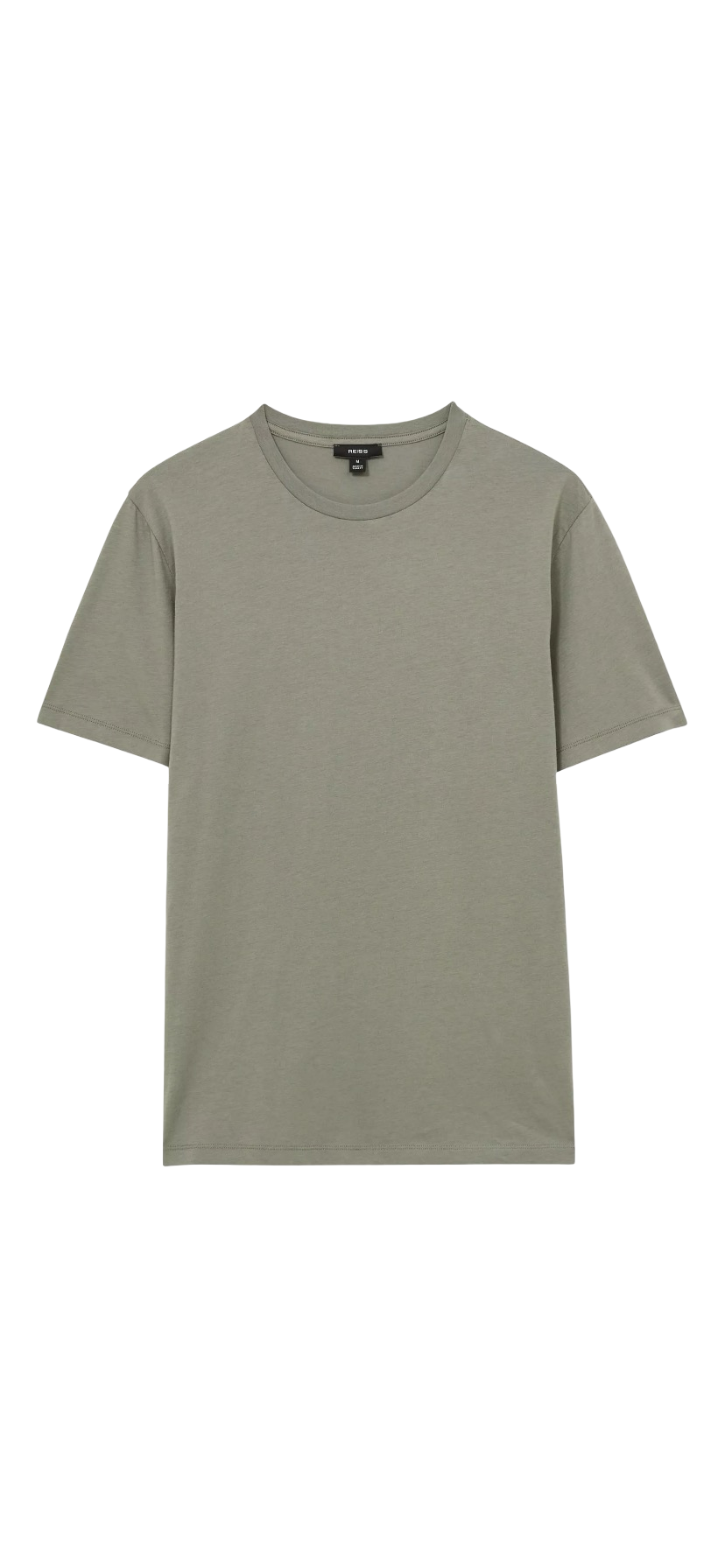 REISS BLESS COTTON CREW NECK T-SHIRT DARK SAGE