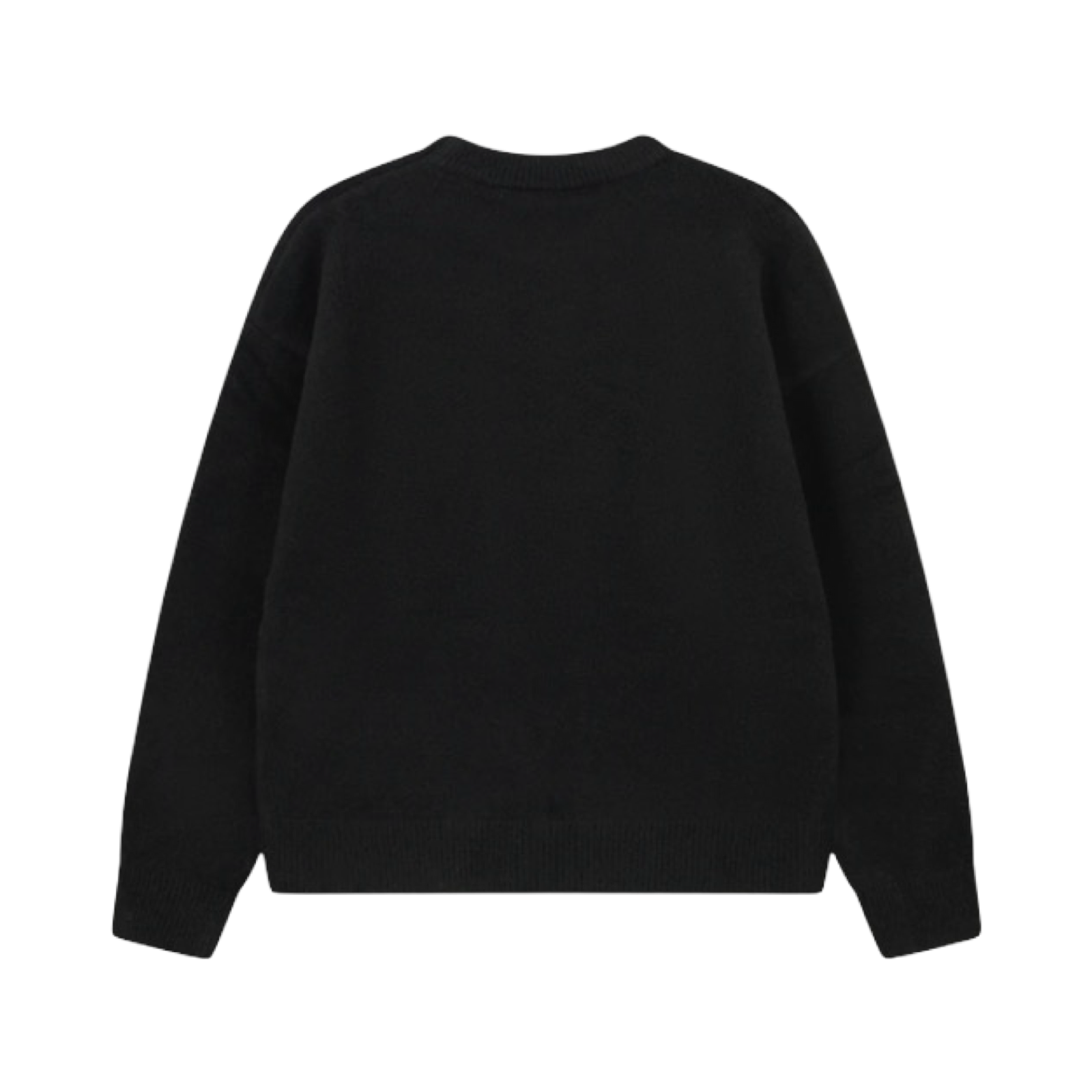 THE COUTURE CLUB MONOGRAM FLUFFY KNIT CREW BLACK
