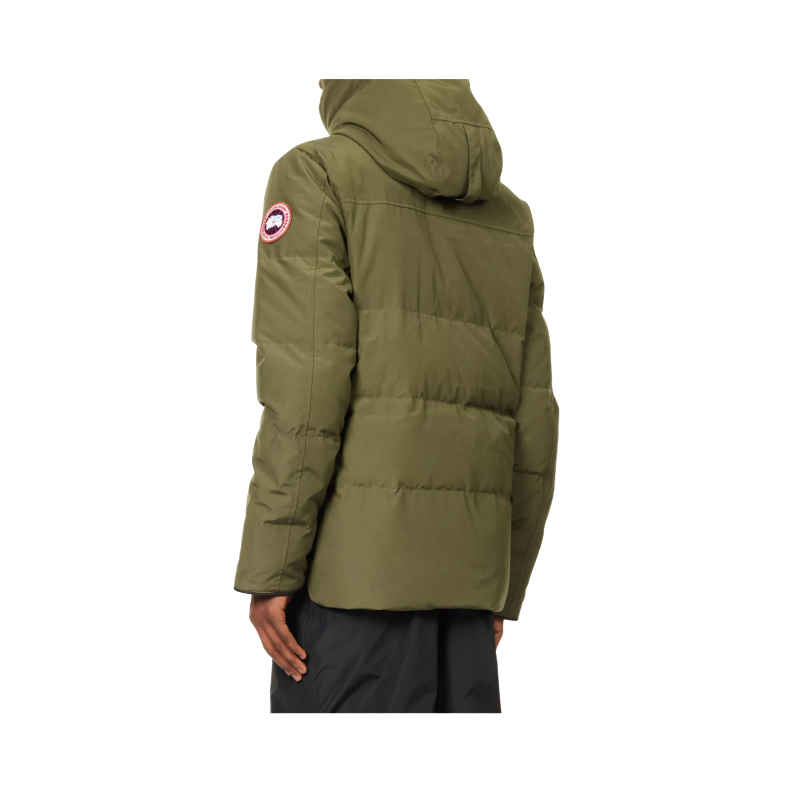 CANADA GOOSE MACMILLAN FUNNEL-NECK TWILL-DOWN PARKA JACKET MILITARY GREEN