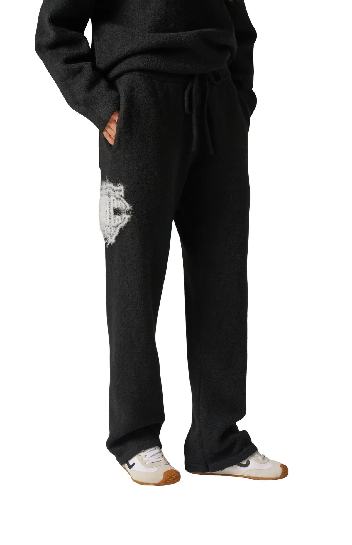 THE COUTURE CLUB MONOGRAM FLUFFY KNIT PANT