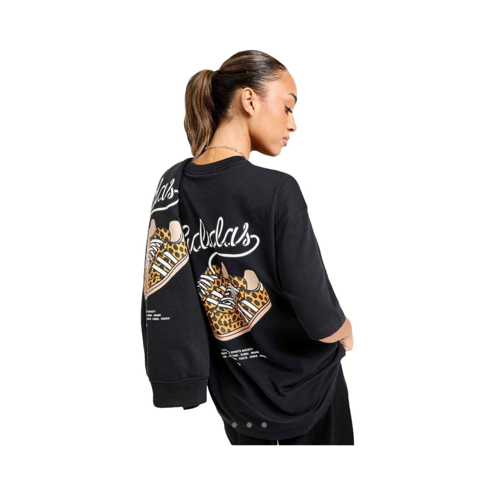 ADIDAS ORIGINALS LEOPARD PRINT SAMBA BOYFRIEND T-SHIRT