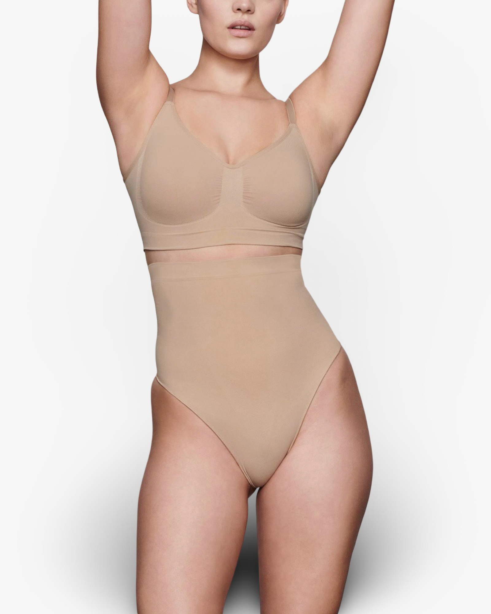 SKIMS SEAMLESS SCULPT HIGH WAISTED THONG - CLAY
